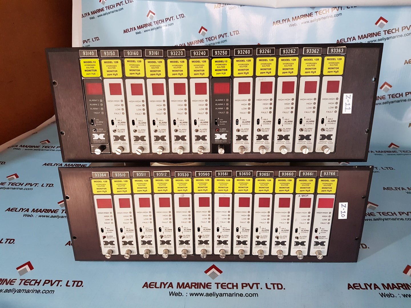 Detcon model 12/12b hydrogen sulfide monitor ppm h2s rack