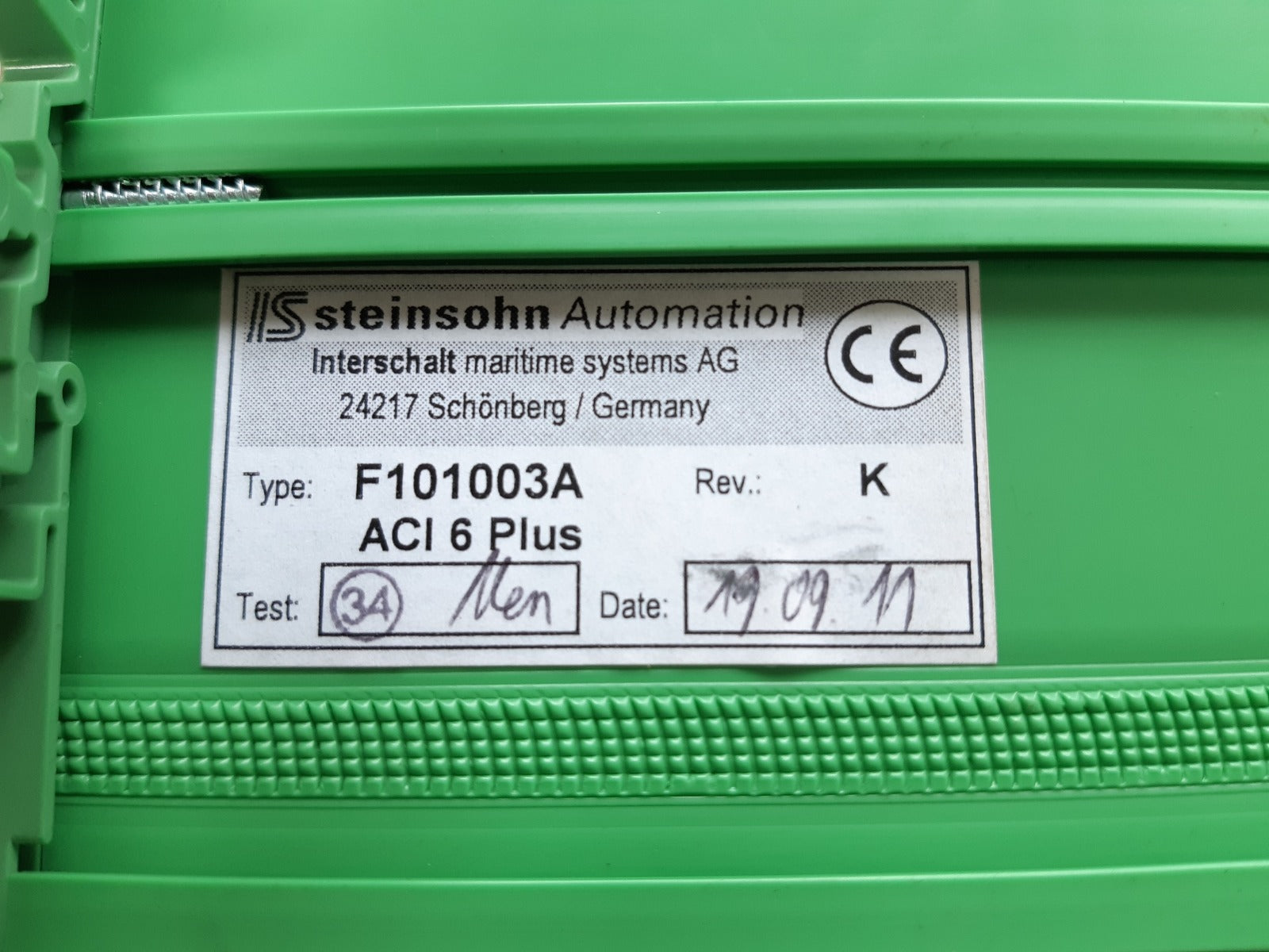Steinsohn automation f101003a aci 6 plus analog rev.k