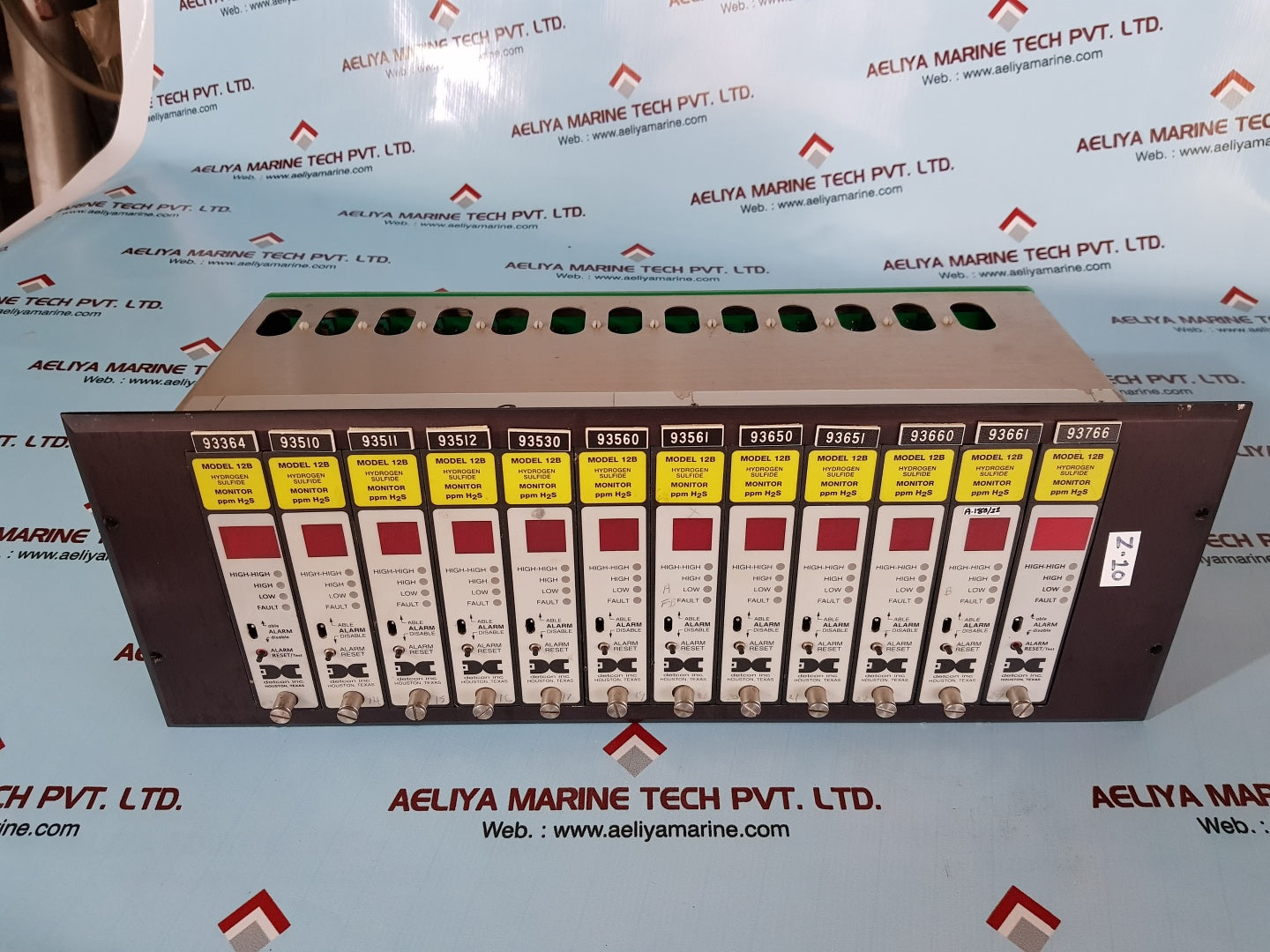 Detcon model 12/12b hydrogen sulfide monitor ppm h2s rack
