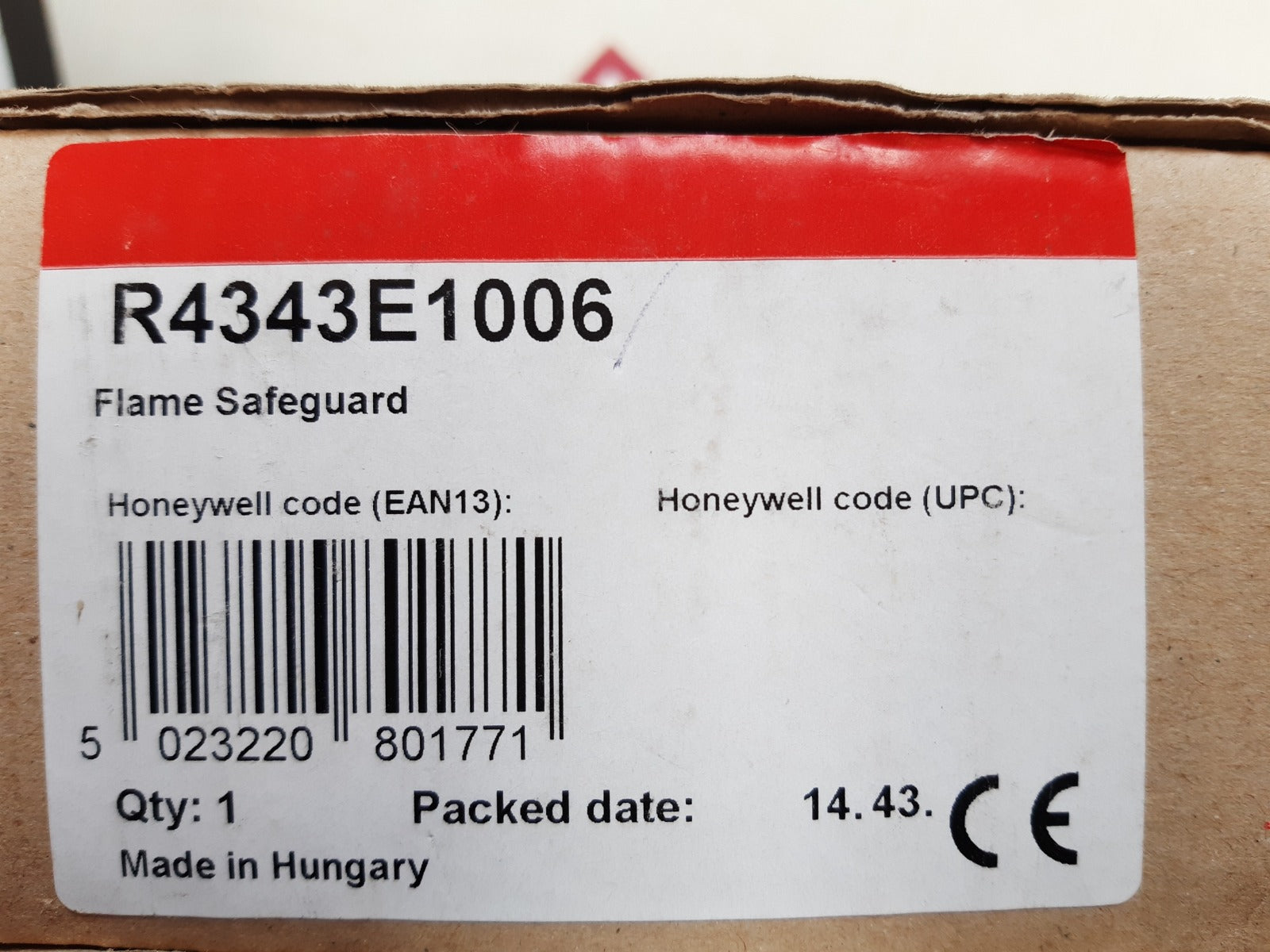 Honeywell r4343 e1006 flame detector