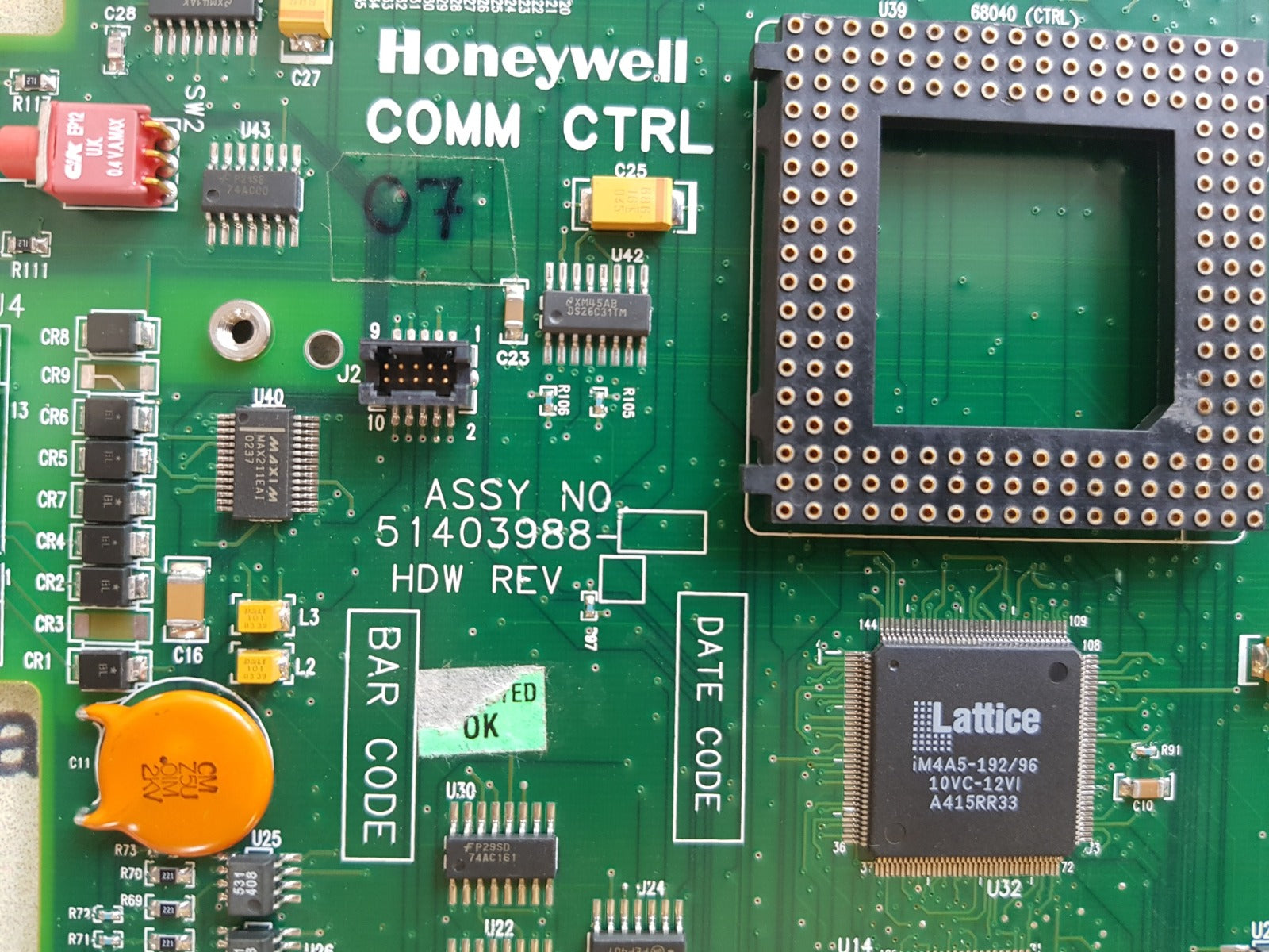 Honeywell 51403988 comm controller pwb 51403987-100 rev BT1