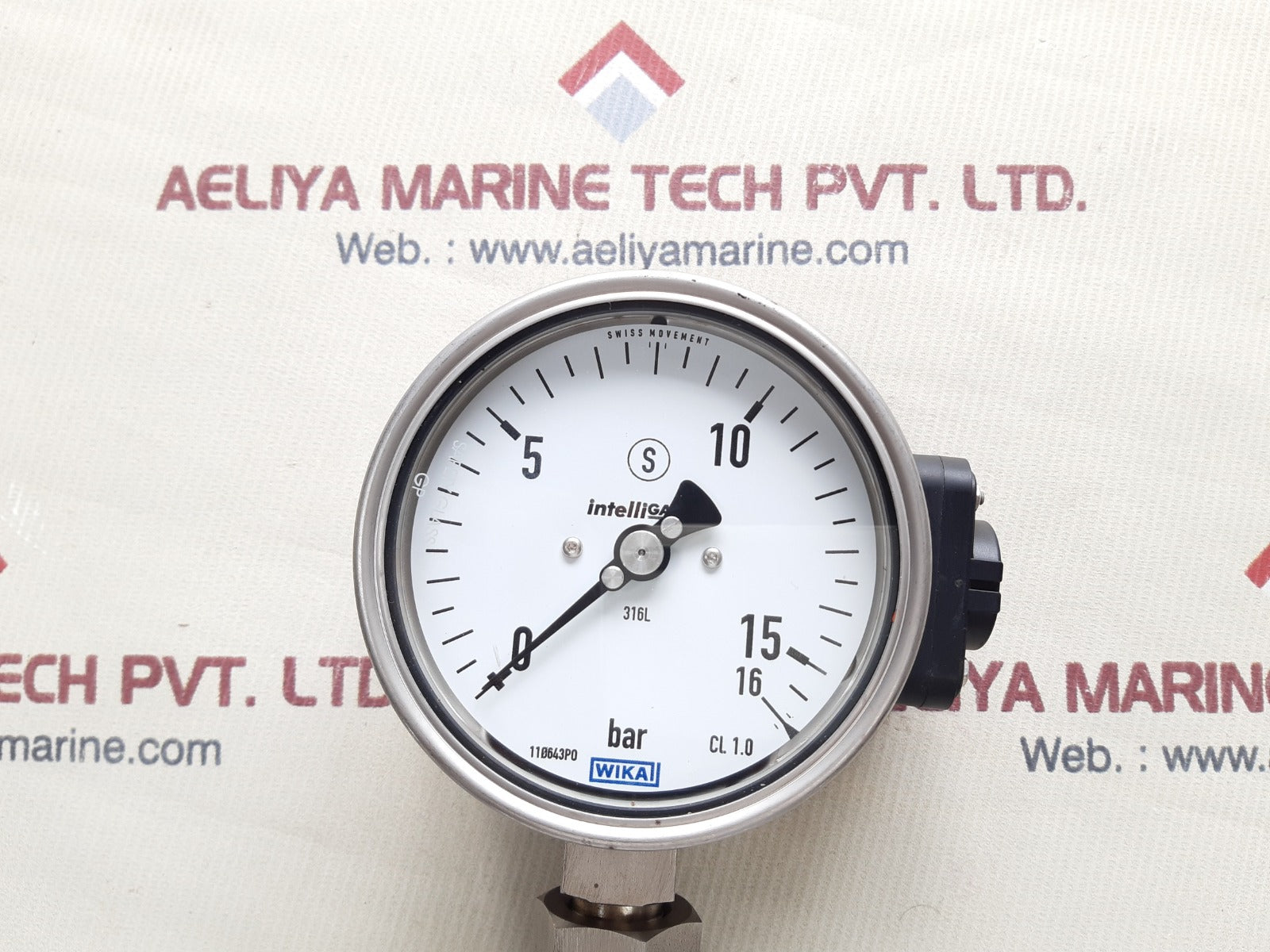 Wika pgt23.100 flange diaphragm with gauge 0 to 16 bar