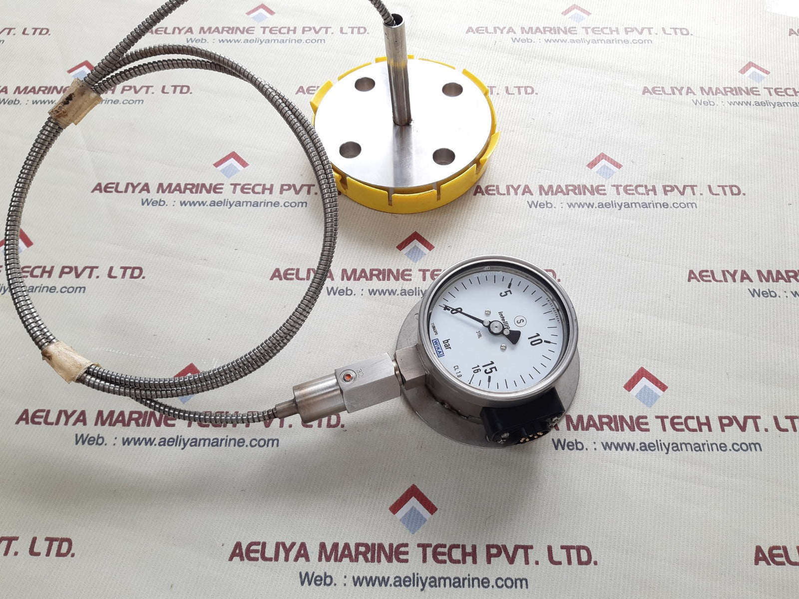 Wika pgt23.100 flange diaphragm with gauge 0 to 16 bar