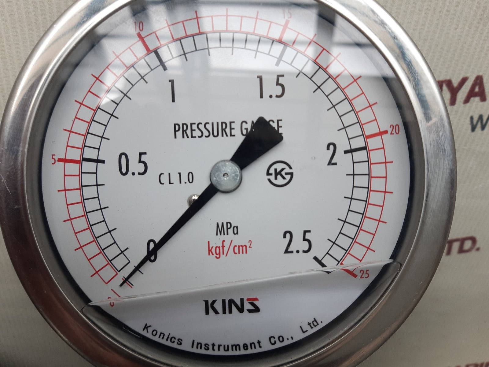 Konics cl 1.0 pressure gauge 0-2.5 mpa,0-25 kgf/cm²
