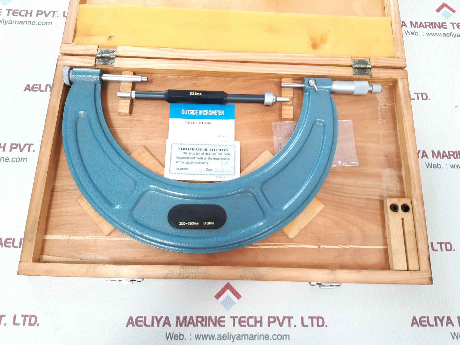 0.01 mm 200-250 mm external micrometer with 225 mm out side