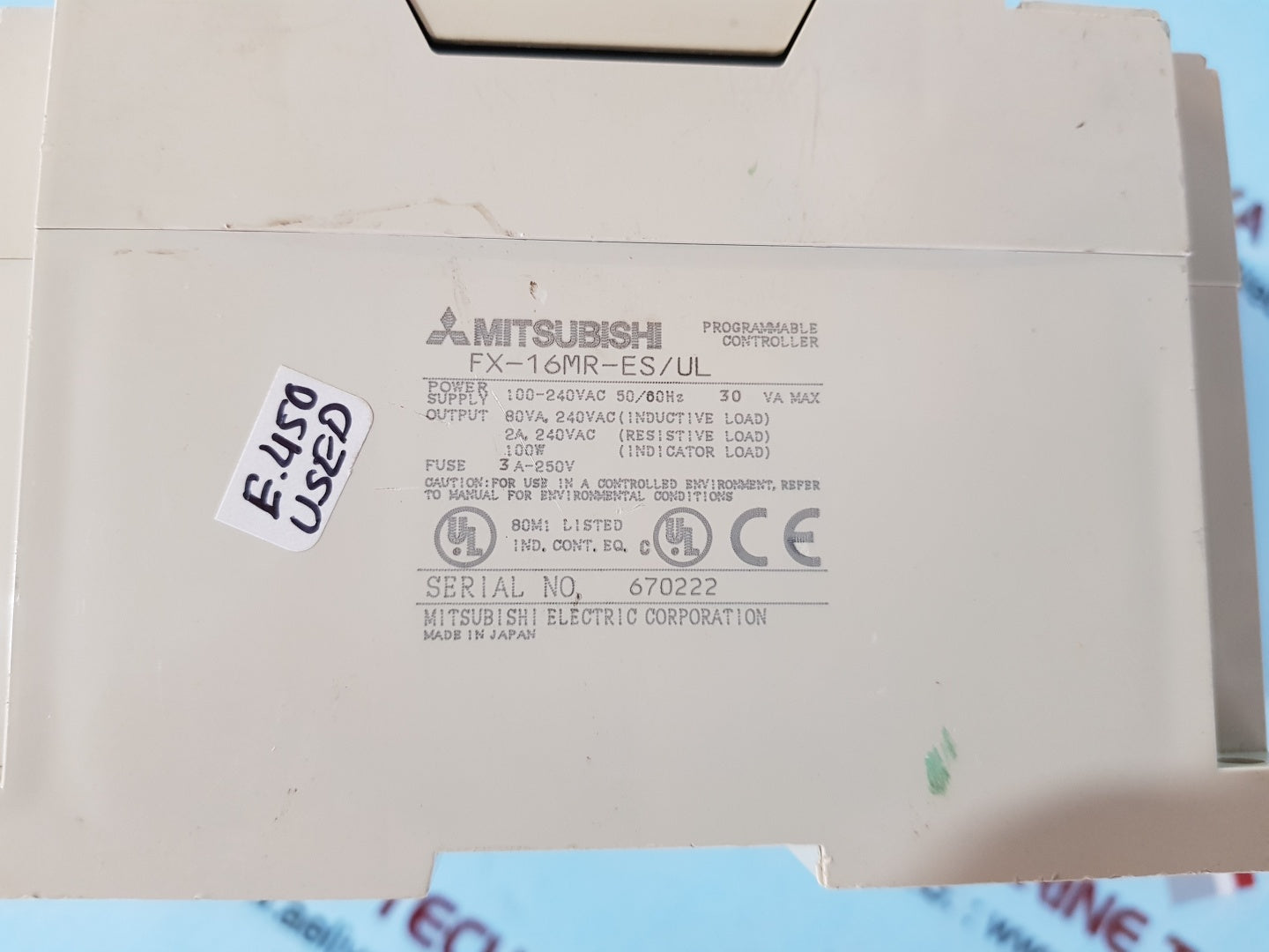 Mitsubishi melsec fx-16mr-es/ul programmable controller