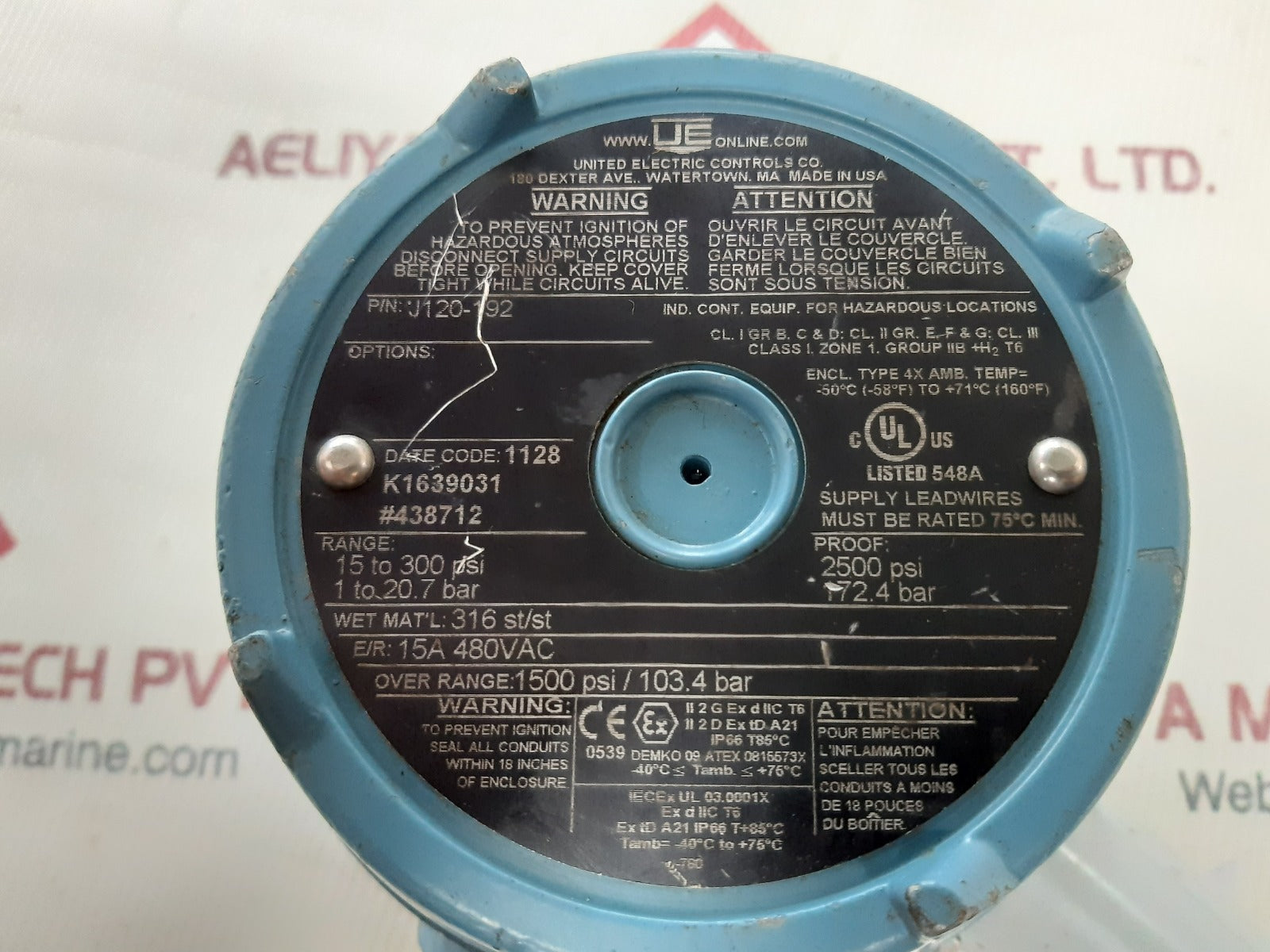 United Electric J120-192 Pressure Switch