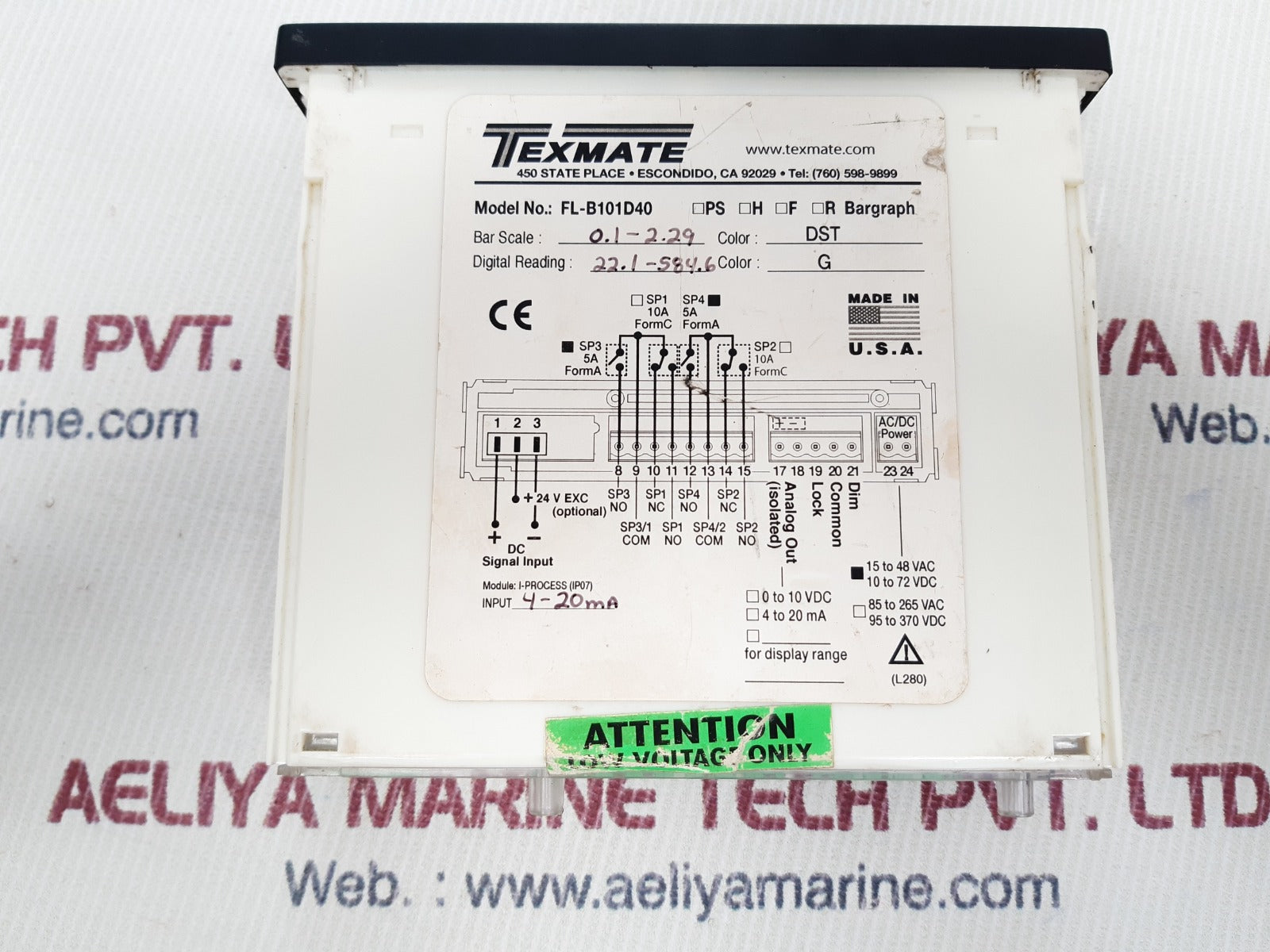 Texmate fl-b101d40 bargraph meter bar scale 0.1-2.29