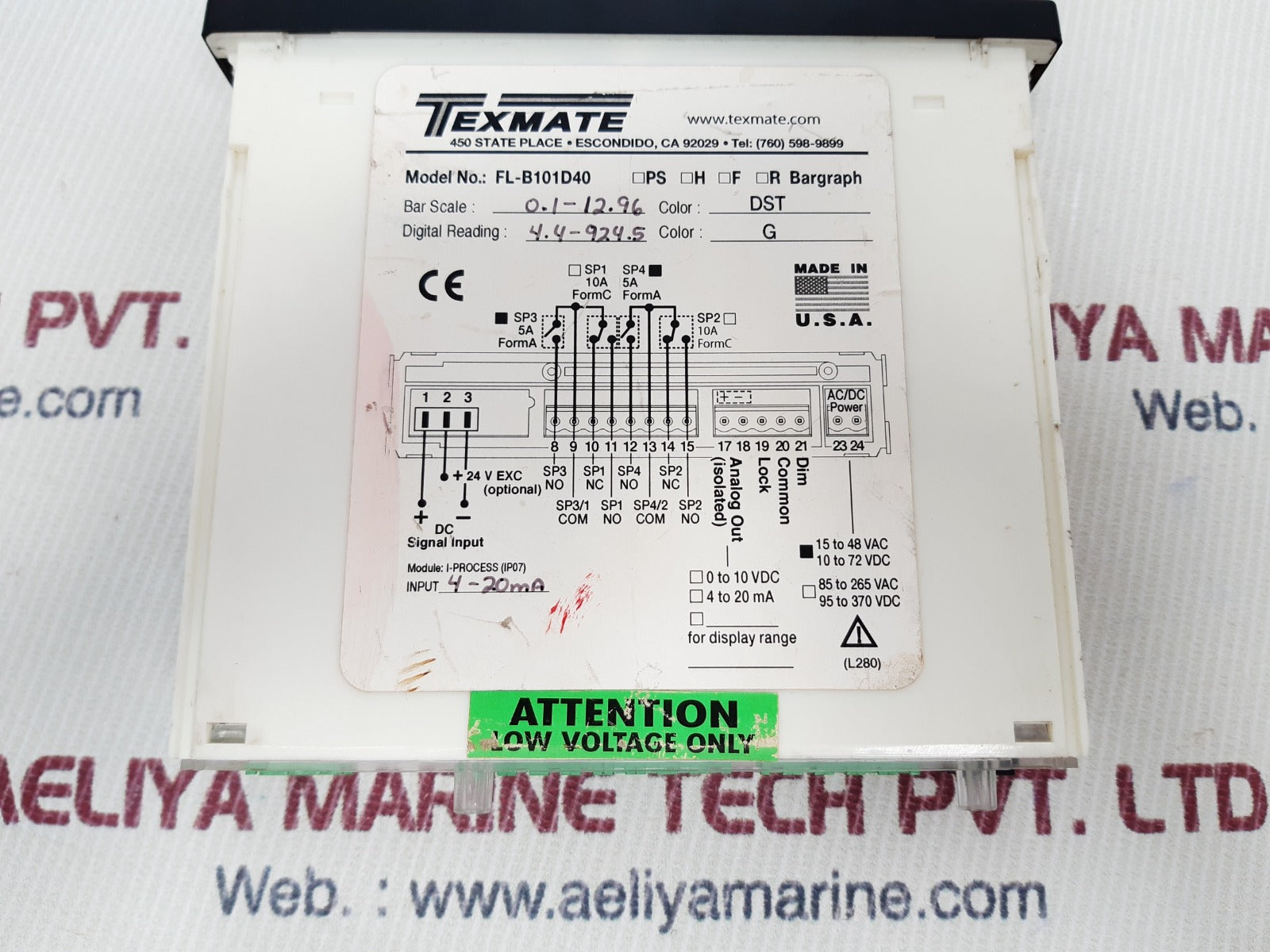 Texmate fl-b101d40 bargraph meter bar scale 0.1-12.96