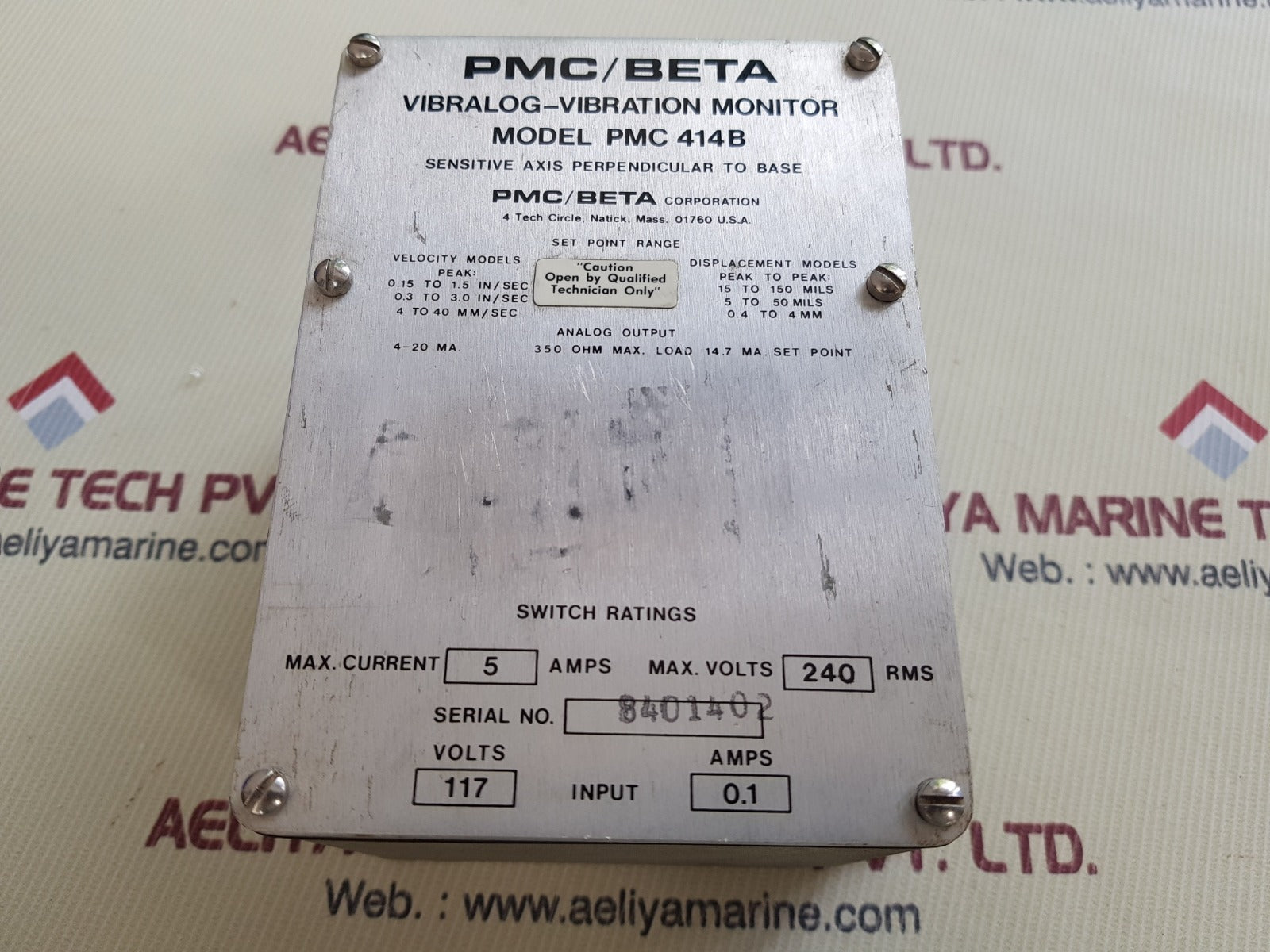 Pmc/beta pmc 414b vibralog-vibration monitor