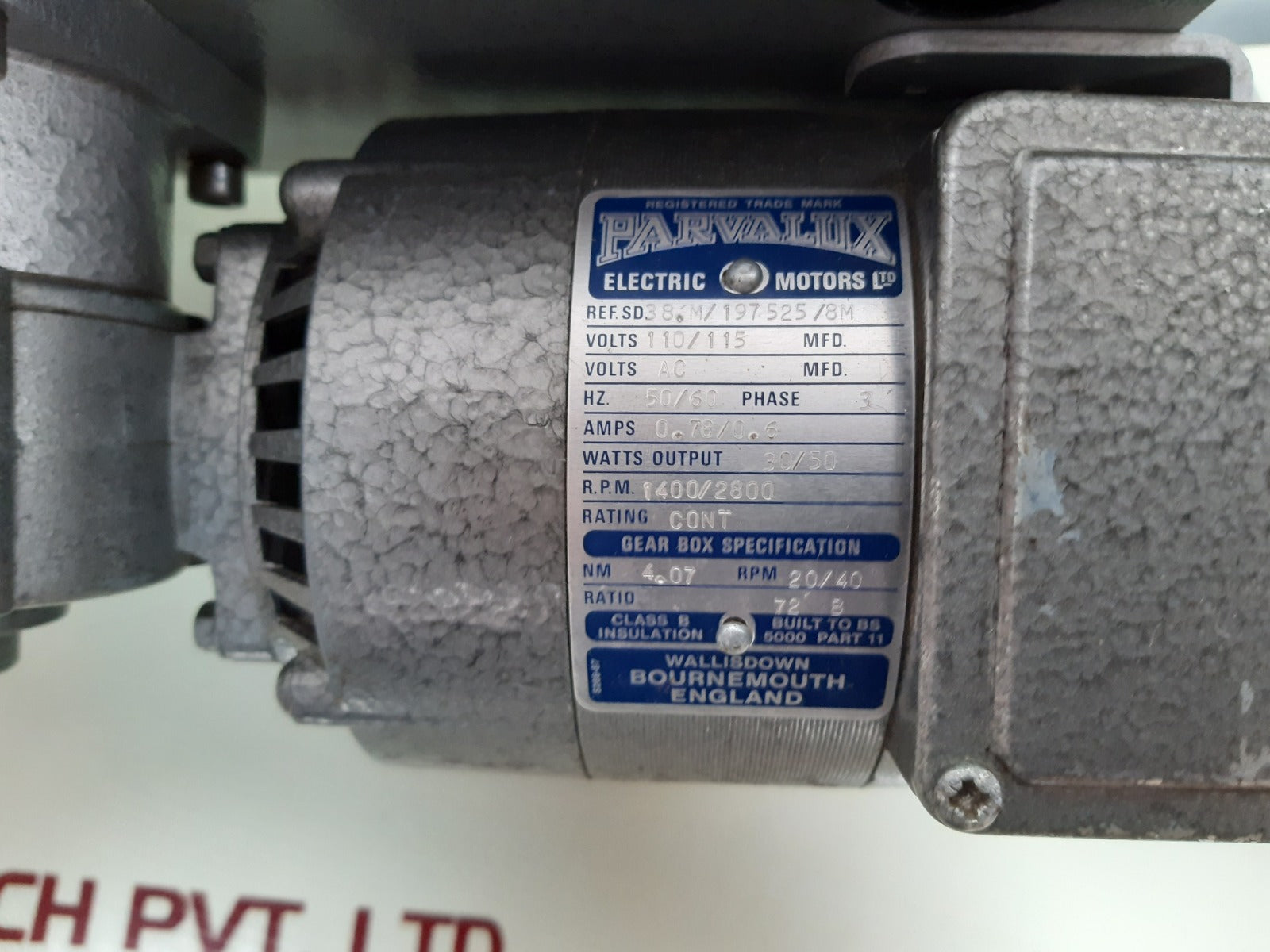 Parvalux electric motors 110/115v 50/60hz 1400/2800rpm