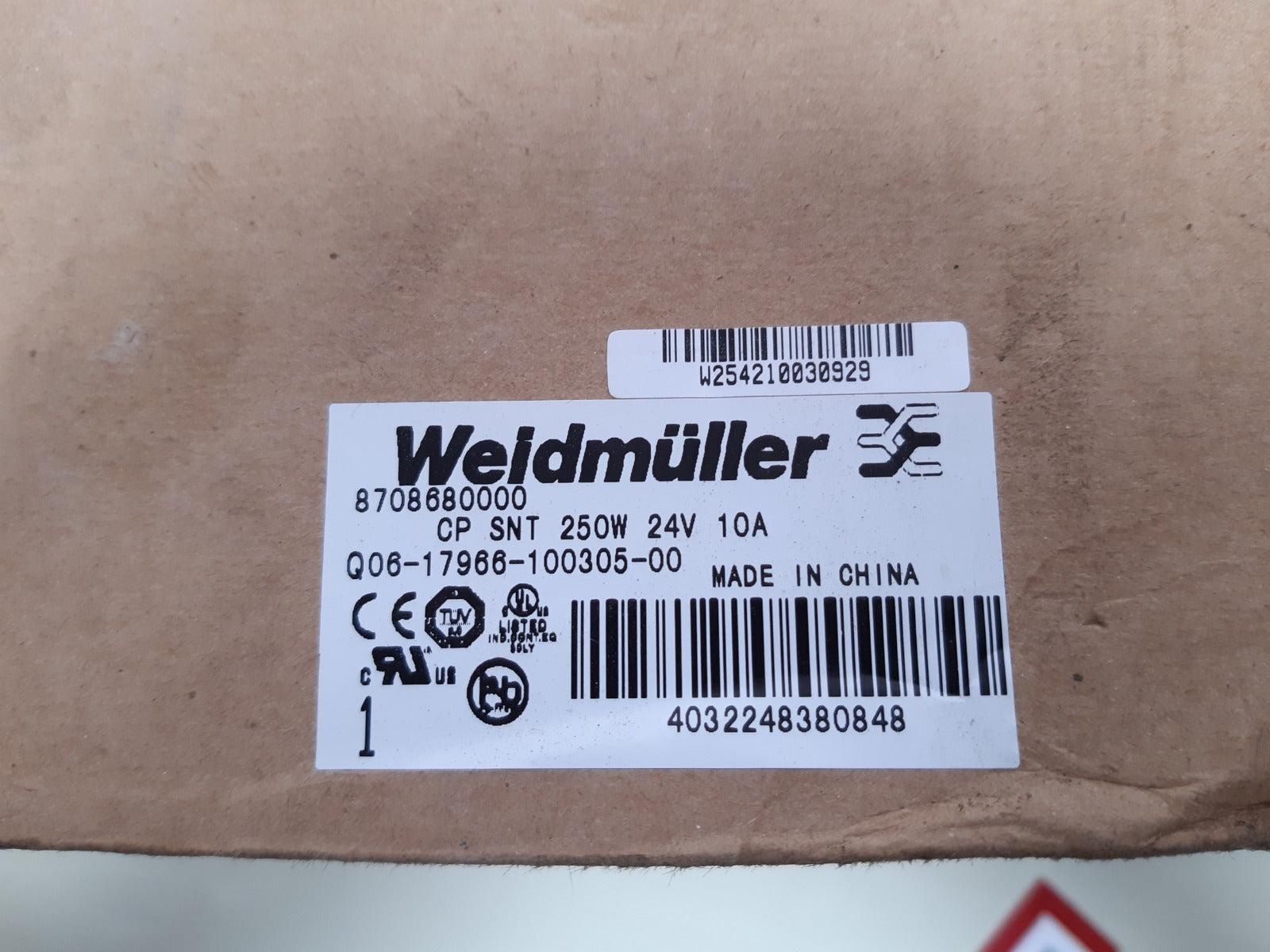 Weidmuller 8708680000 power supply cp snt 250w 24v 10a