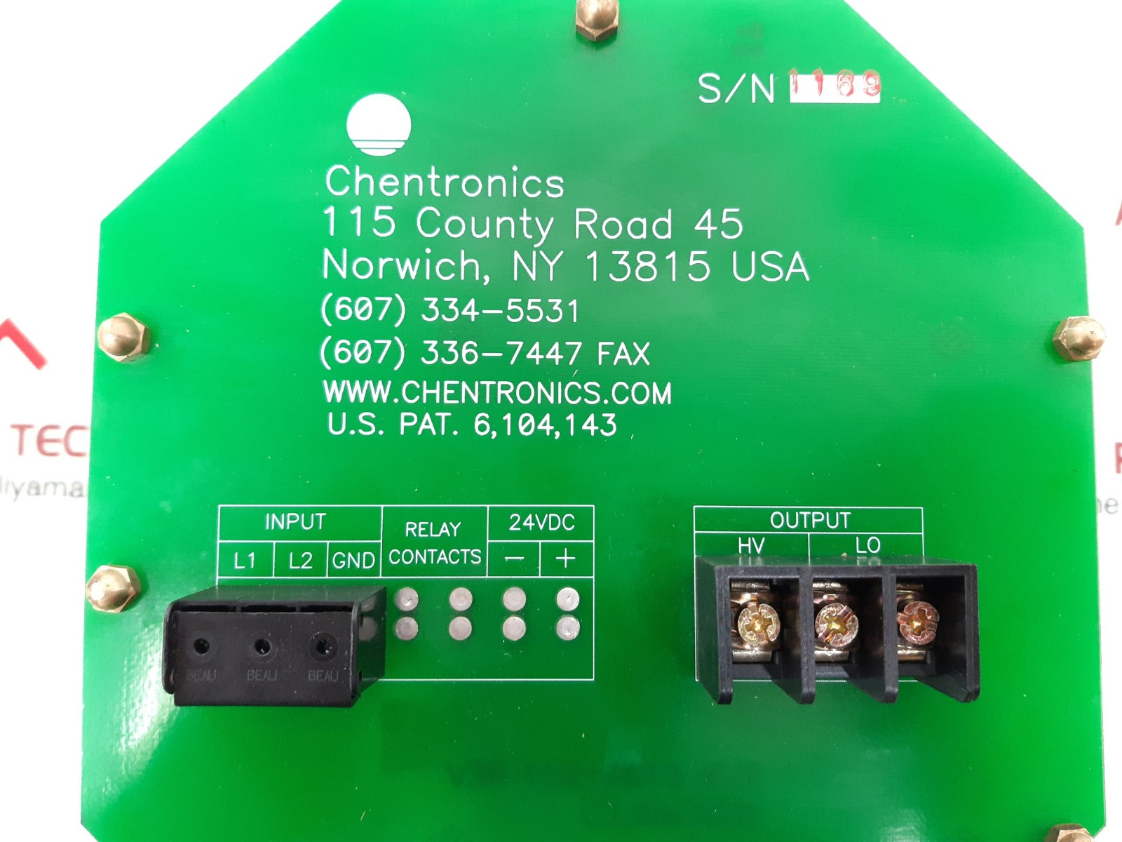 Chentronics 6,104,143 flame scanner