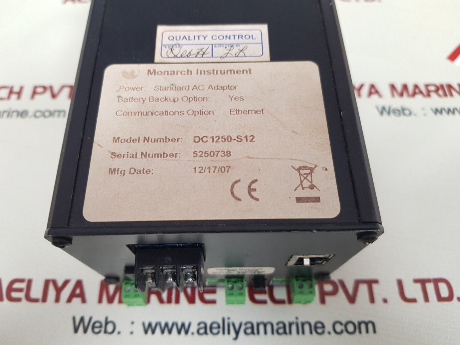 Monarch datachart 1250 dc1250-s12 standard ac adaptor