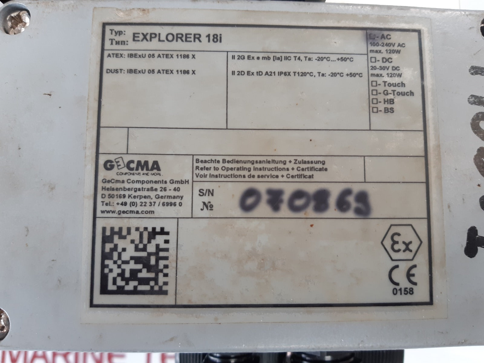 Gecma Explorer 18i display