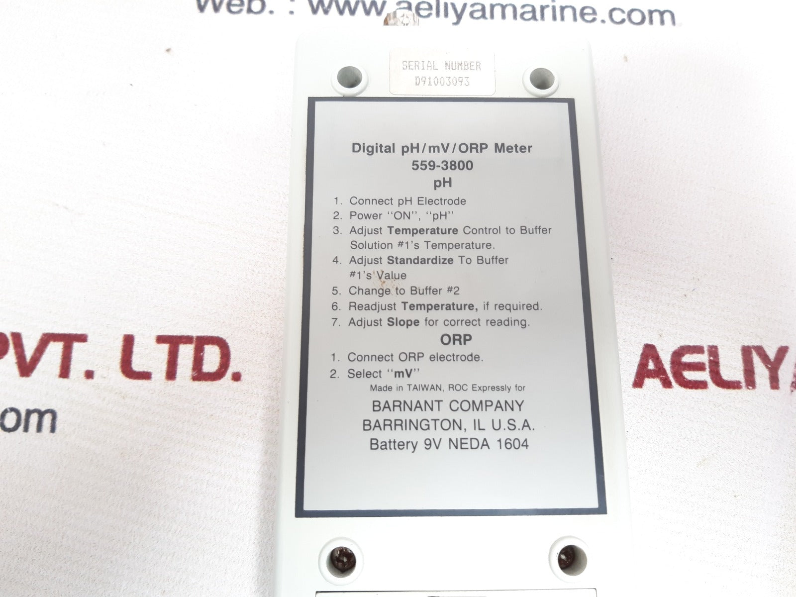 Barnant 559-3800 digital ph/mv/orp meter