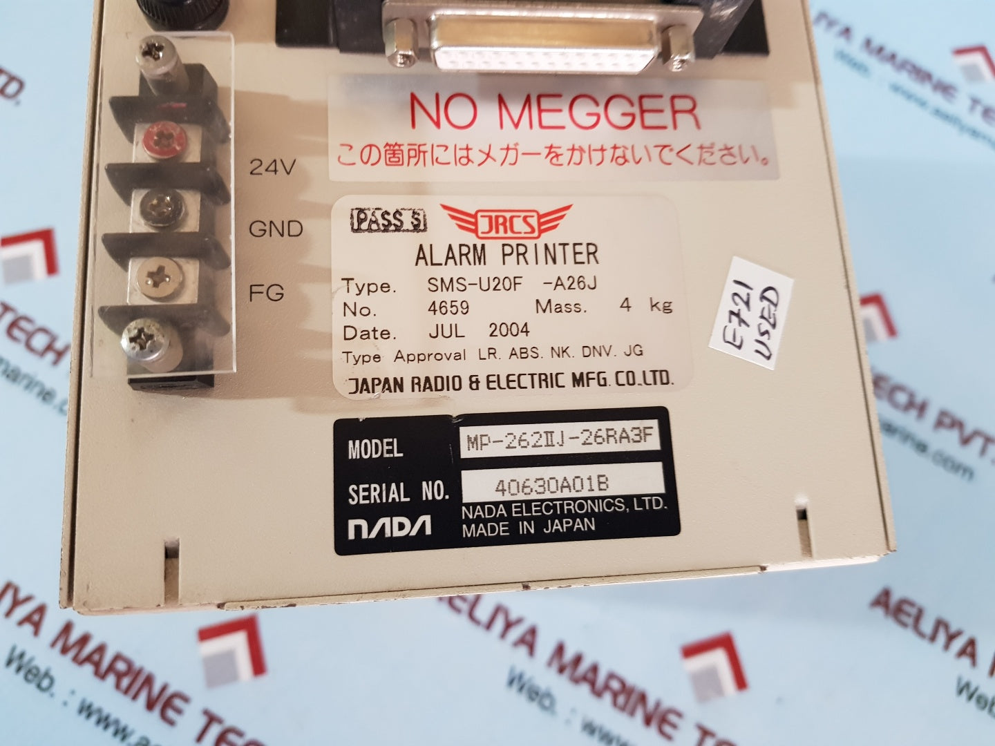 Nada electronics/jrcs ms-u20f-a26j alarm printer mp-262IIj-26ra3f