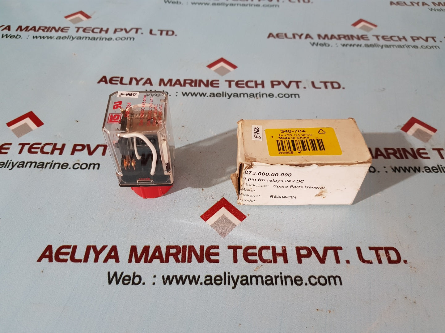 RS 348-784 8 pin rs relays 24v dc