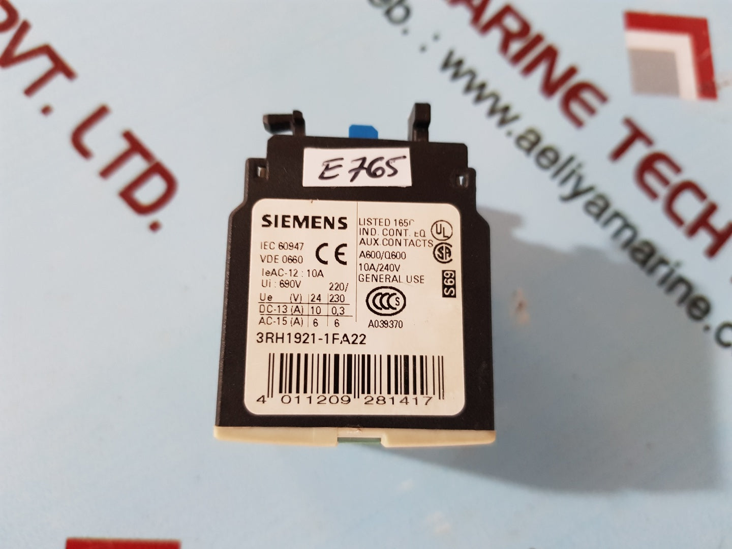 Siemens 3rh1921-1fa22 auxiliary switch block