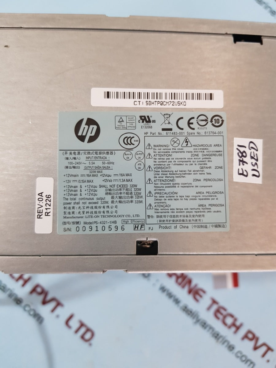 Hp 611483-001 power supply ps-4321-1hb