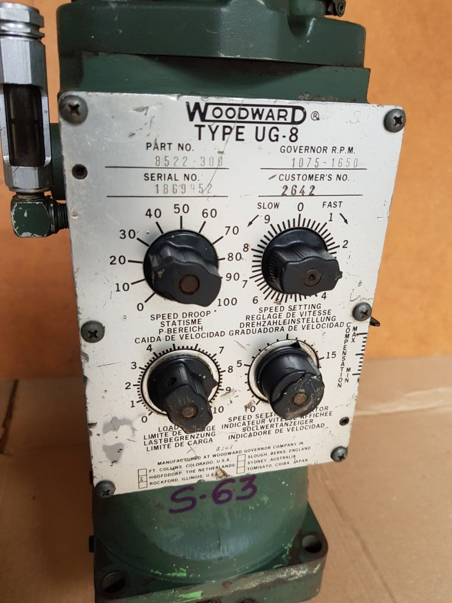 Woodward ug-8 8522-300 governor r.p.m. 1075-1650