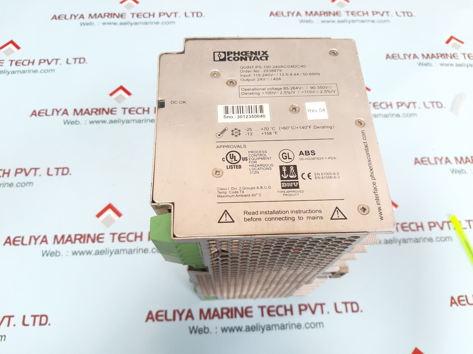 Phoenix contact quint-ps-100-240ac/24dc/40 power supply