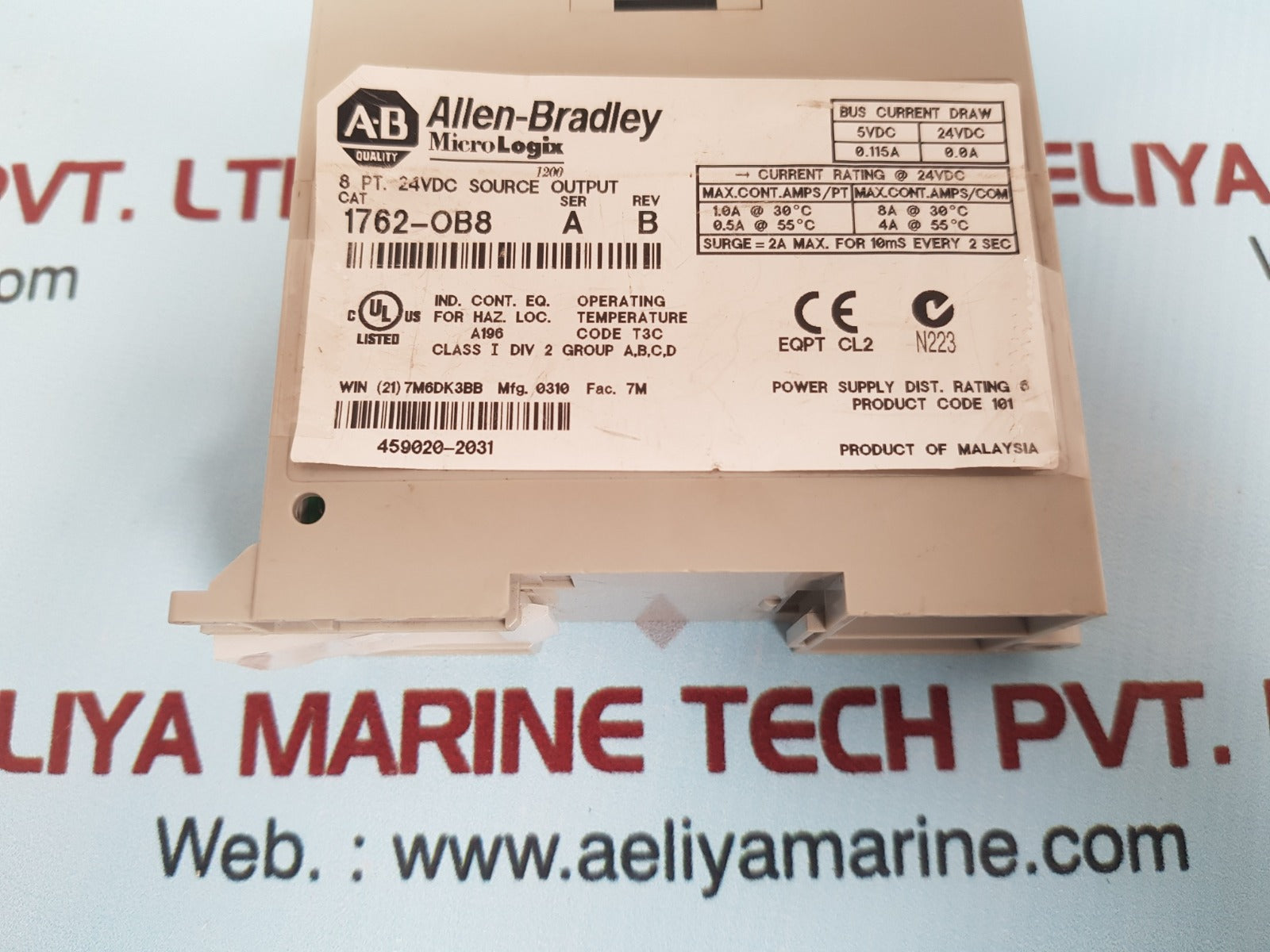 Allen-bradley 1762-0b8 micrologix 24vdc source output module