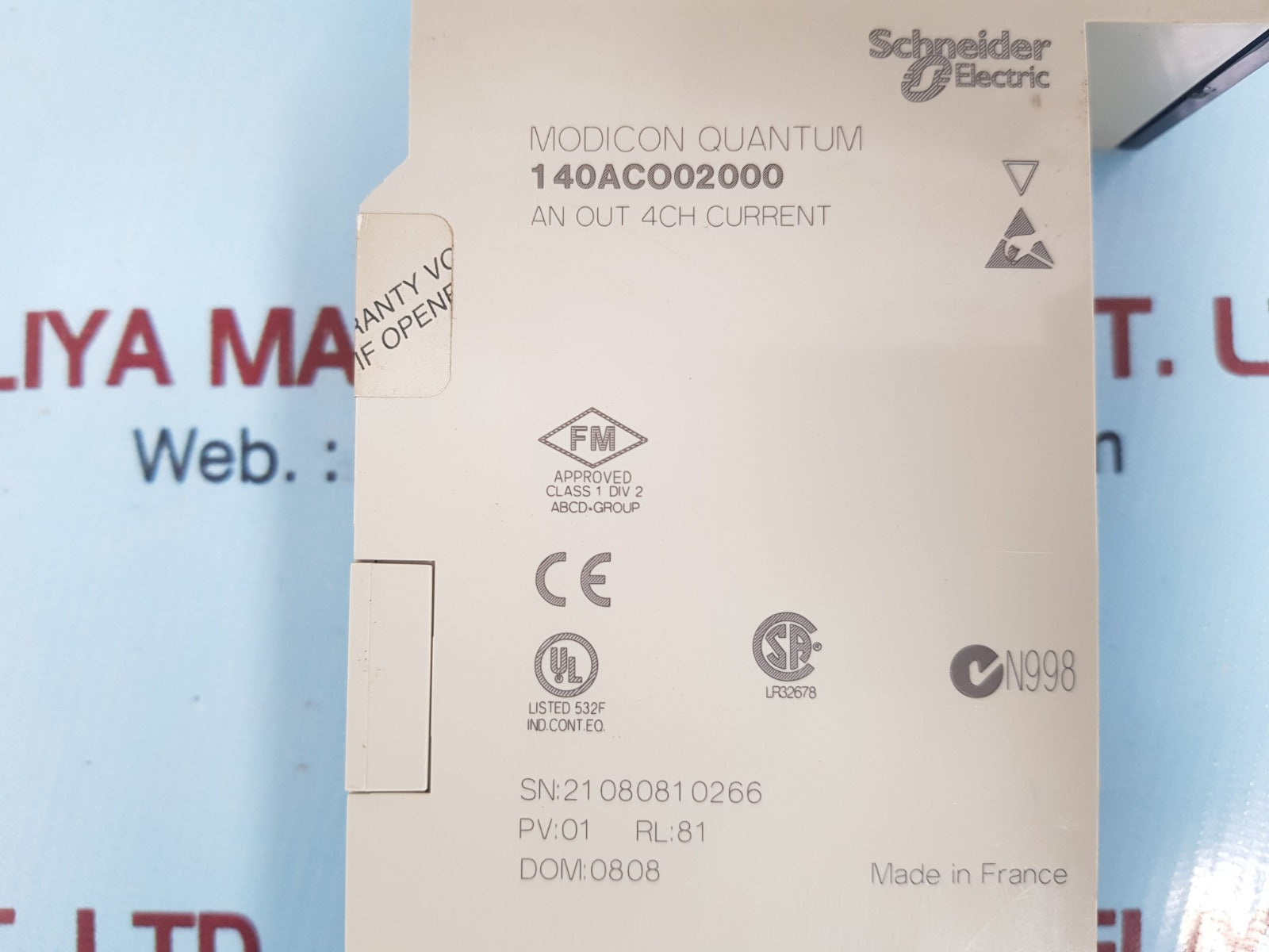 Schneider 140aco02000 analog output 4ch module