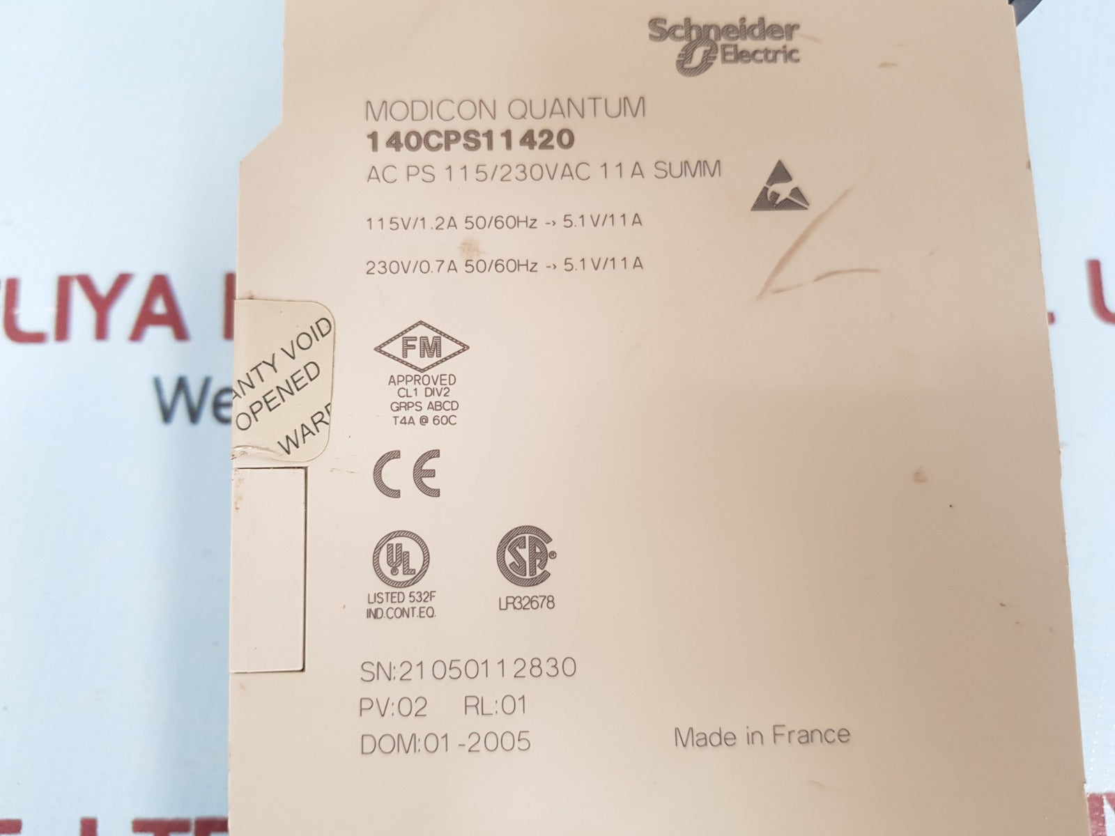 Schneider 140cps11420 modicon quantum power supply