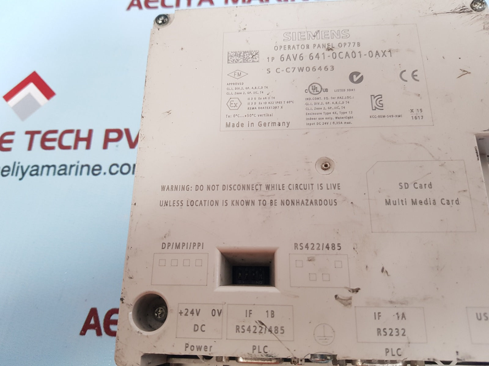 Siemens simatic 6av6 641-0ca01-0ax1 operator panel 0p77b