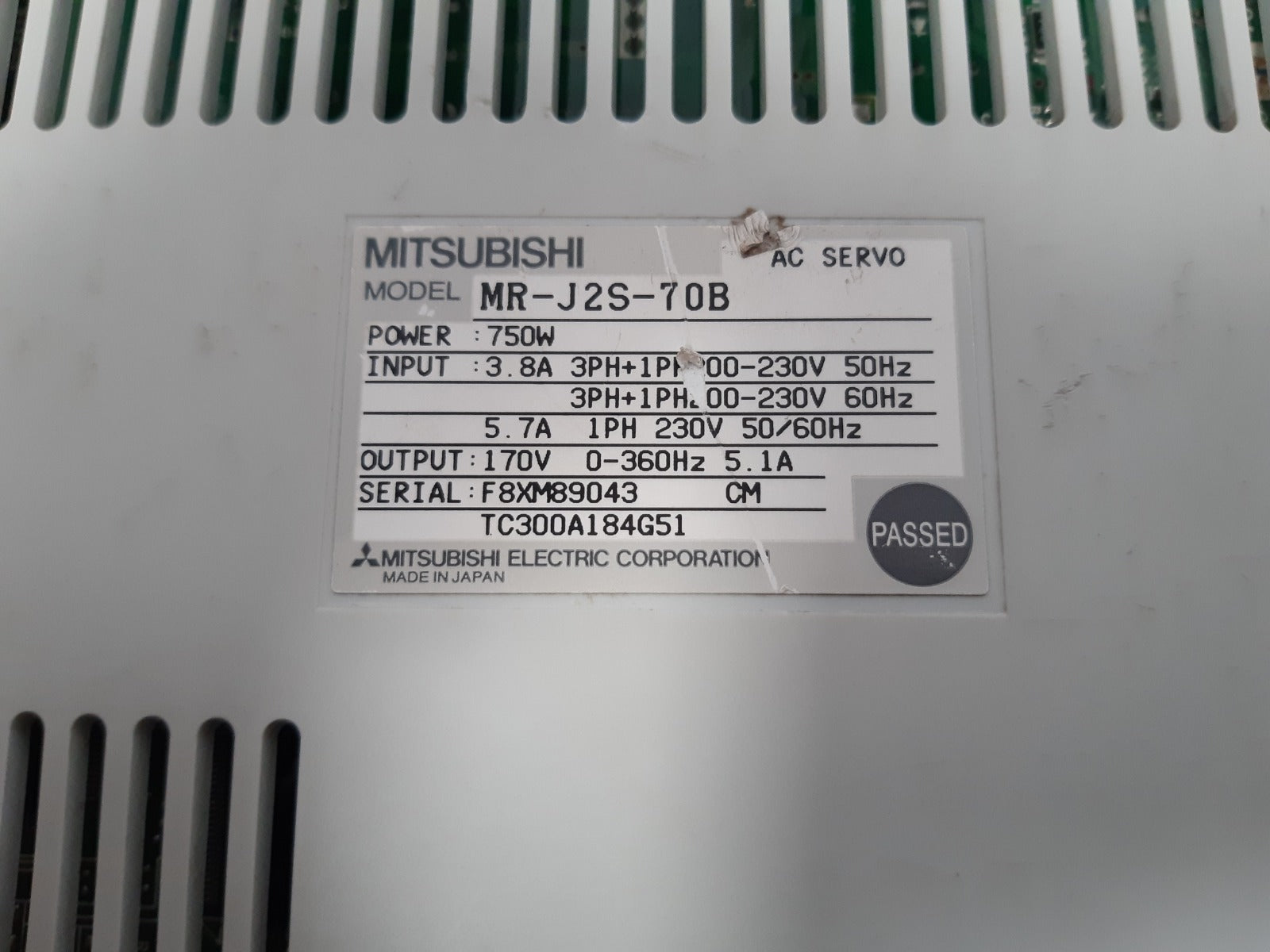 Mitsubishi melservo mr-j2s-70b ac servo driver