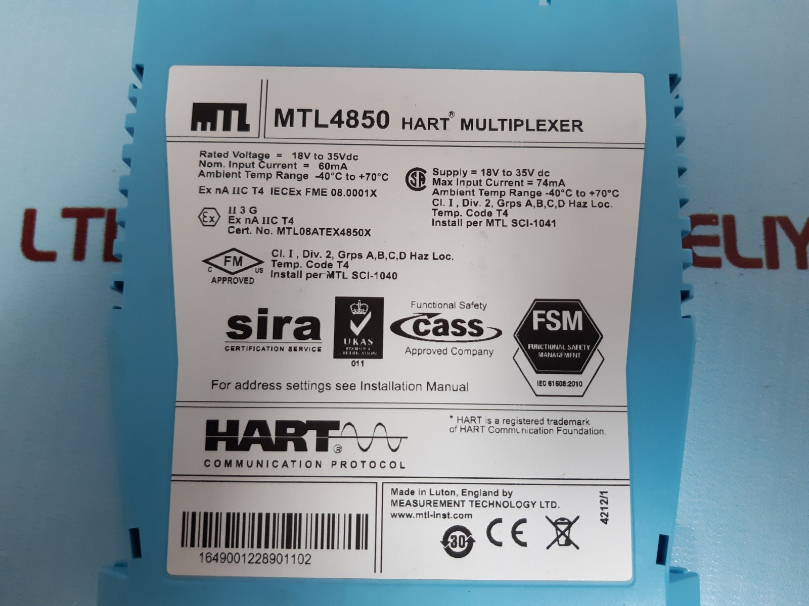 Mtl 4850 hart multiplexer