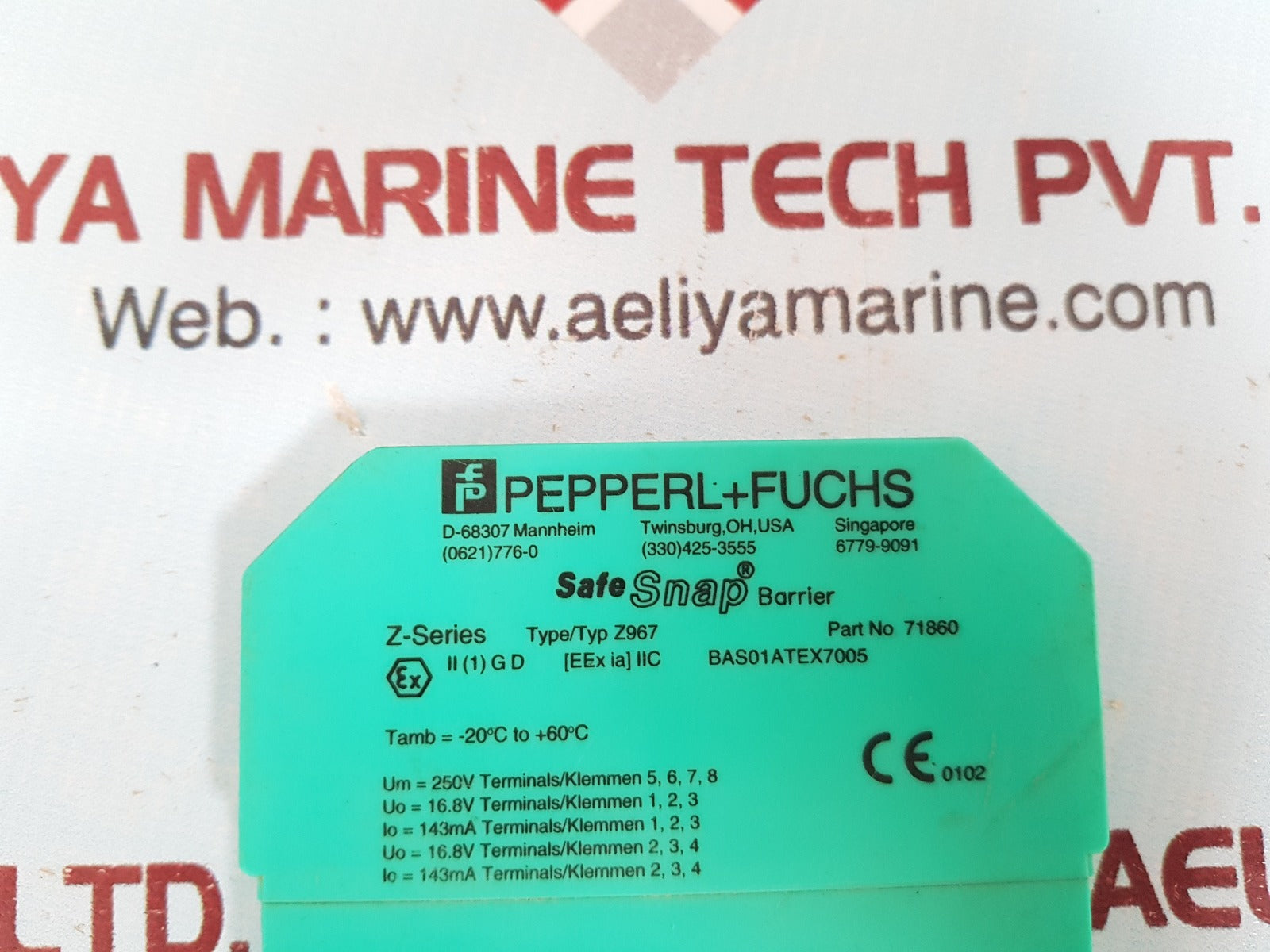 Pepperl+fuchs z967 safe snap barrier 71860 z-series