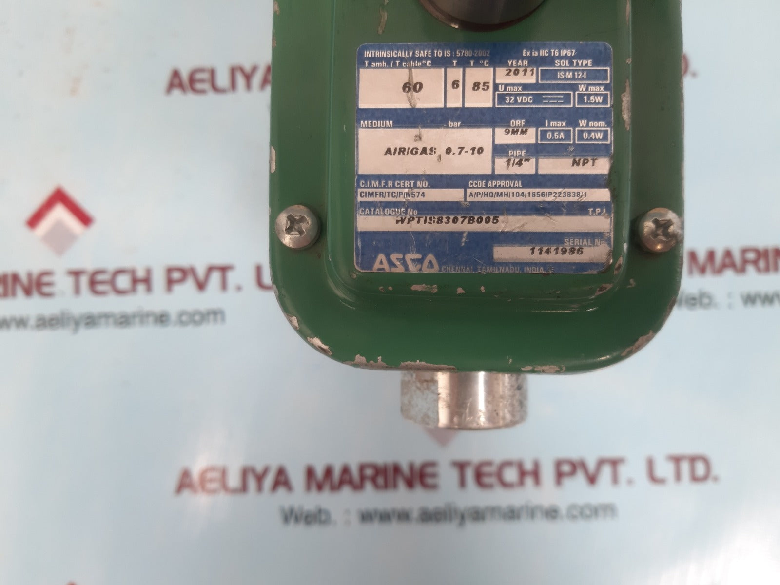 Asco is-m 12-1 solenoid valve wptis8307b005