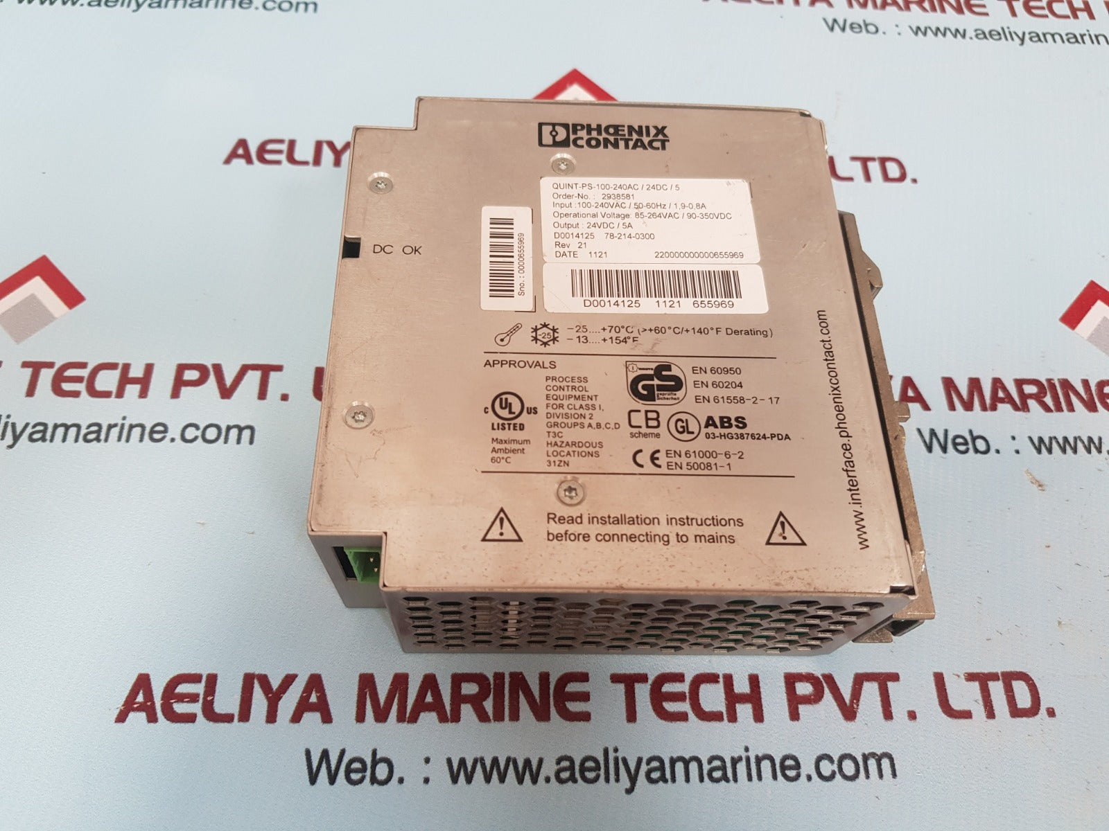Phoenix contact quint-ps-100-240ac/24dc/5 power supply