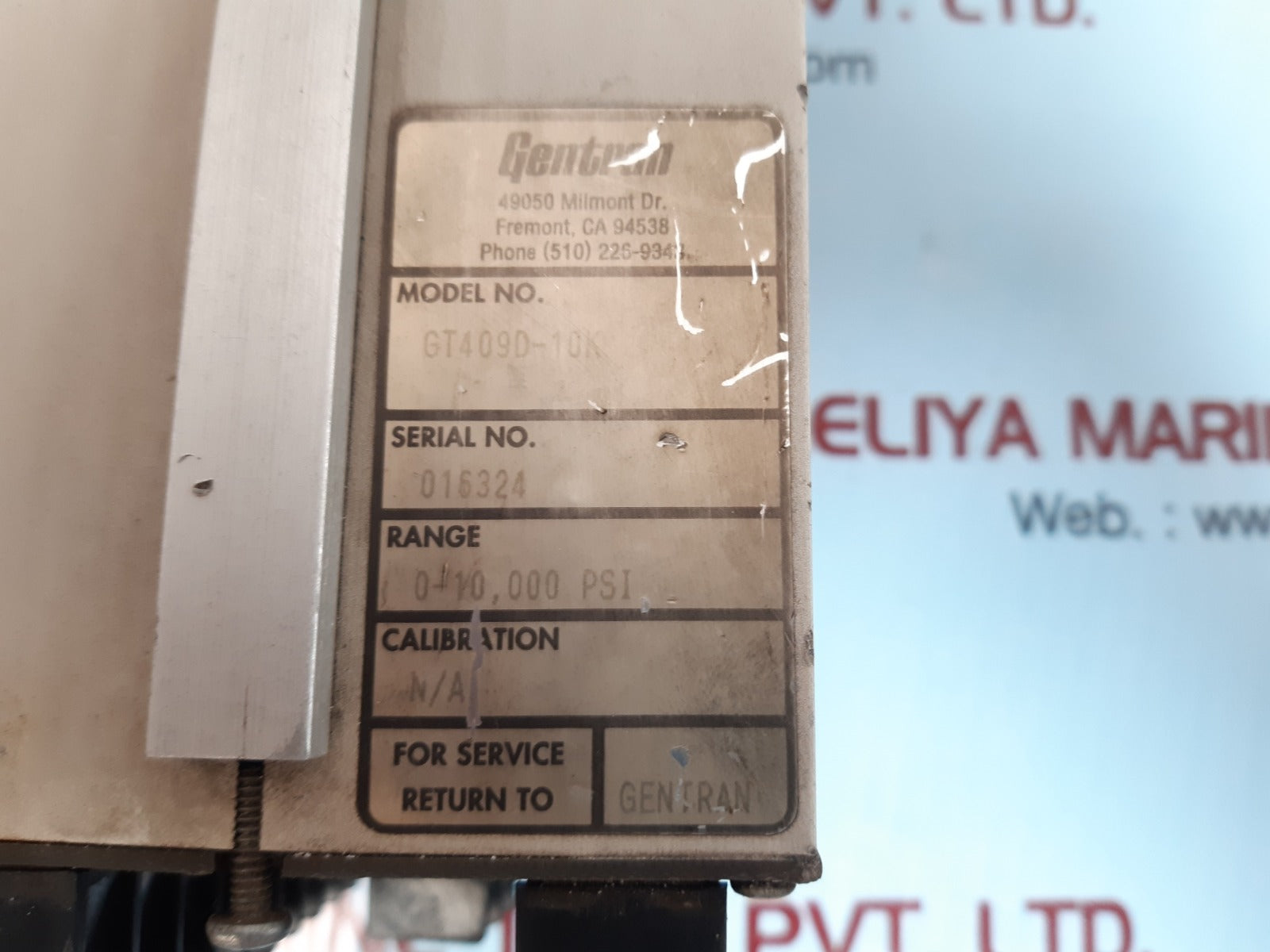 Gentran gt409d-10k pressure indicator