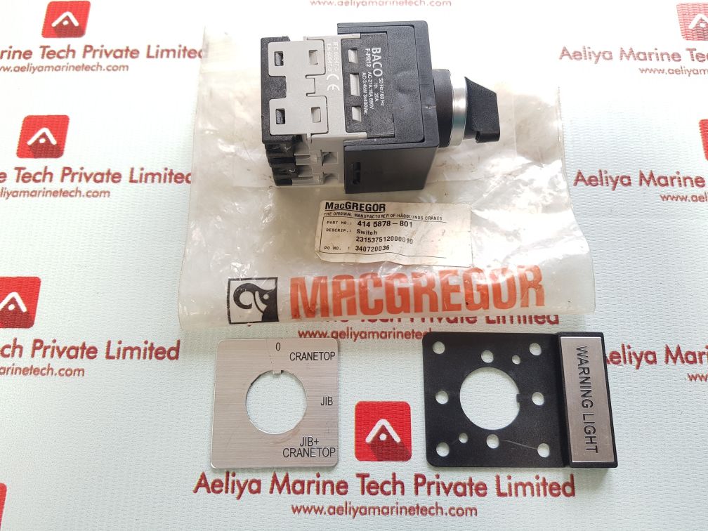 Baco f-pr12 rotary cam switch with key