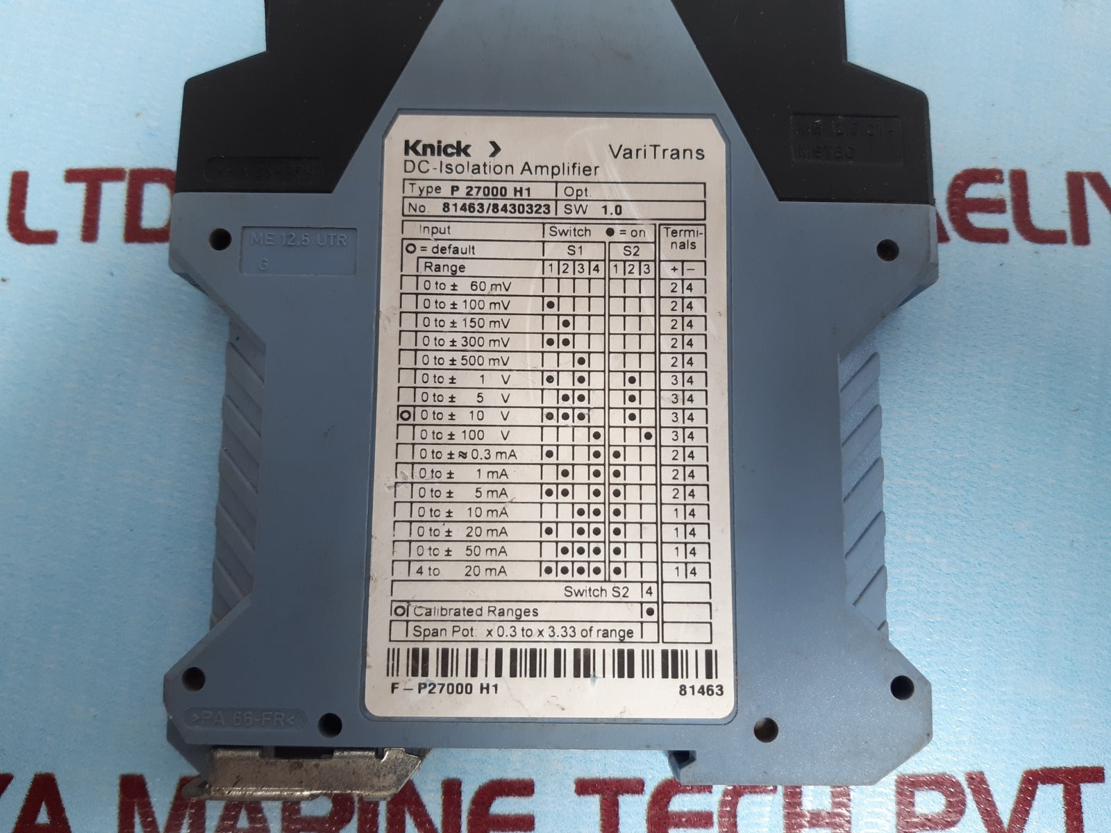 Knick p 27000 h1 dc-isolation amplifier