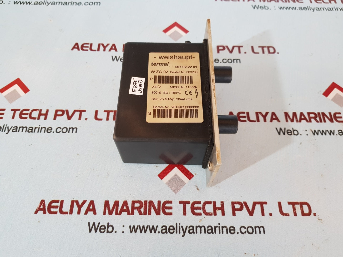 Weishaupt w-zg 02 ingnition unit transformer 603203