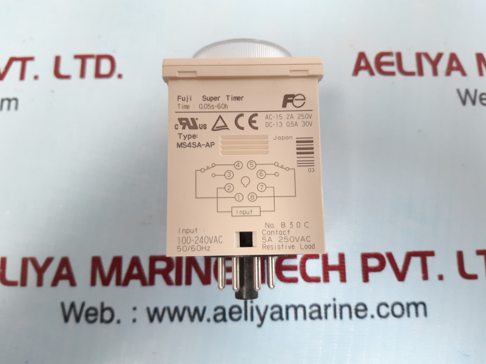 Fuji Electric Ms4Sa-ap Super Timer Relay 100-240Vac 0.05S-60H