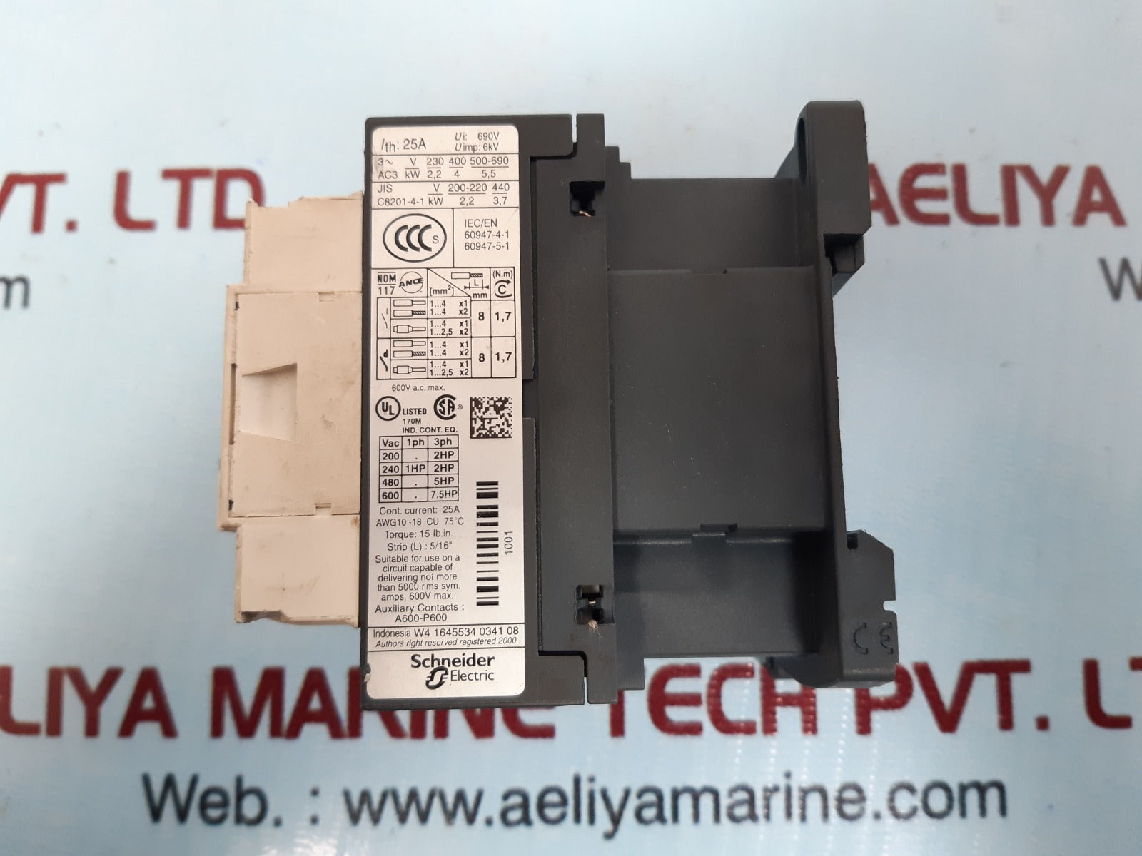 Schneider Electric/Telemecanique Lc1 D09 Contactor 600V A.C. Max