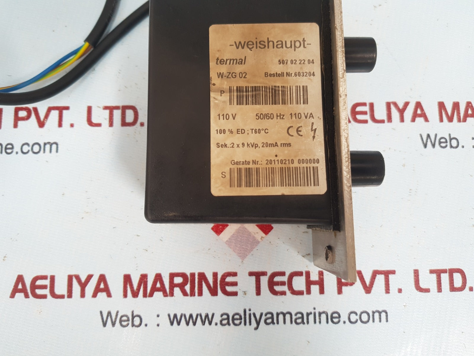 Weishaupt W-zg 02 Ingnition Unit Transformer 603204 110V 50/60 Hz 110 Va