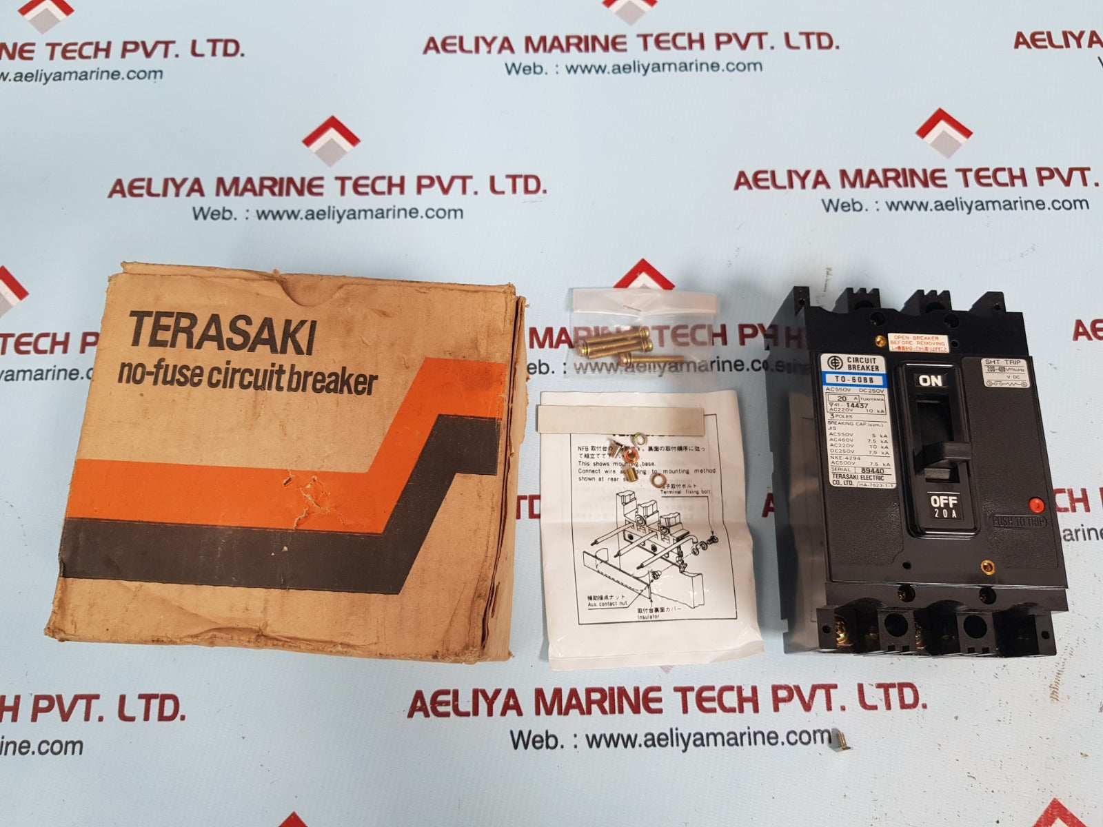 Terasaki T0-60Bb 3Pole Circuit Breaker 20A Ac550V Dc250V