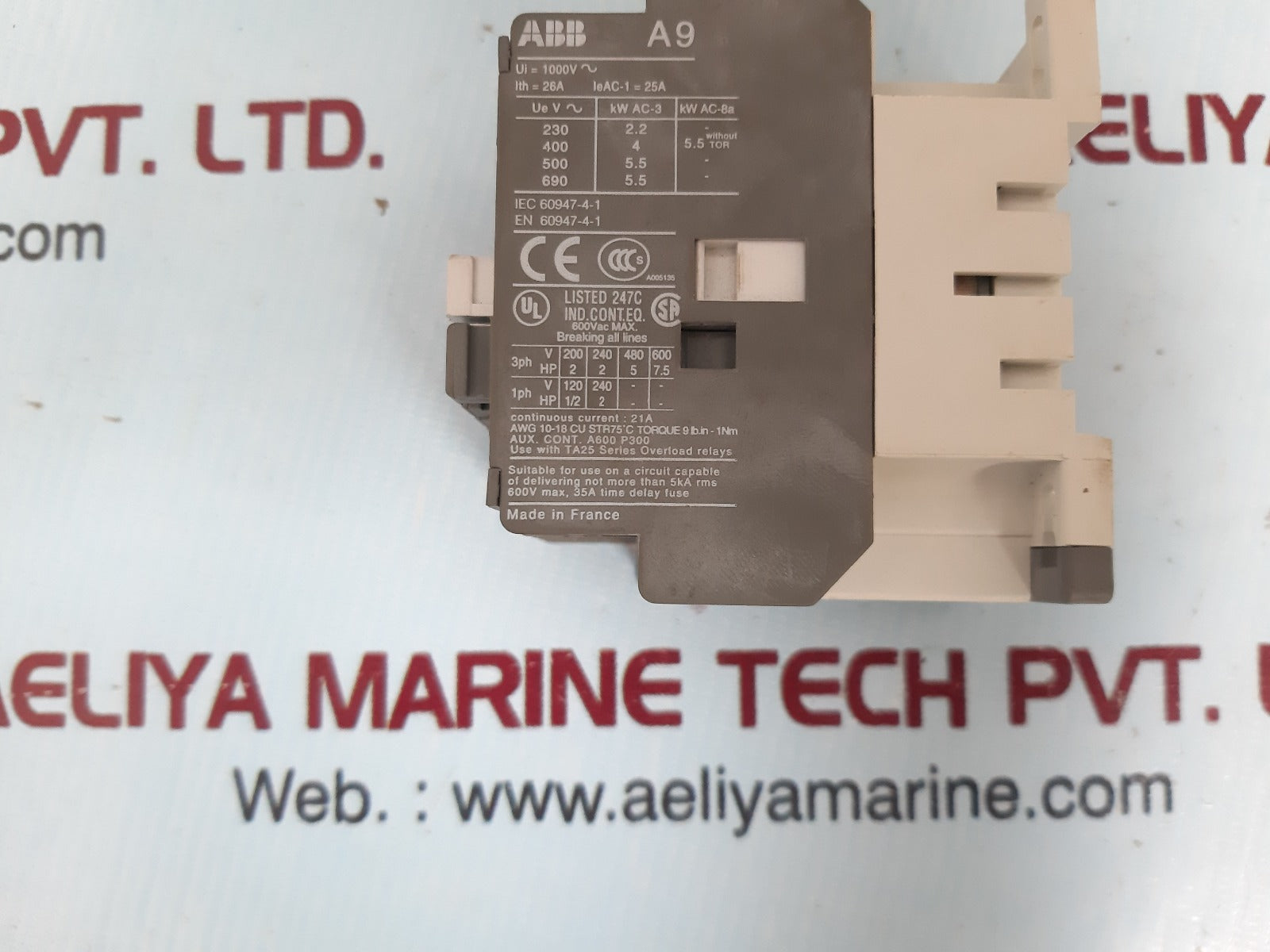 Abb a9-30-10 contactor 220-230v 50hz/ 230-240v 60hz