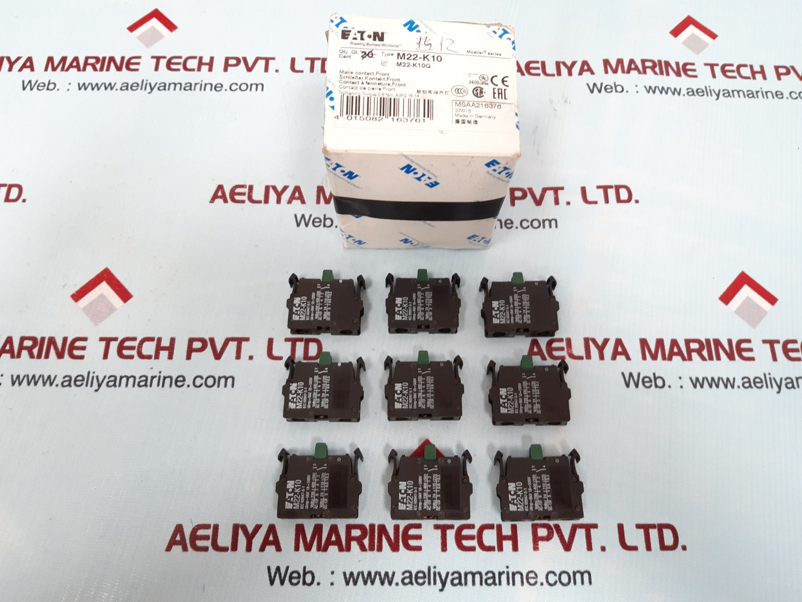Set of 9x Eaton m22-k10 contact block