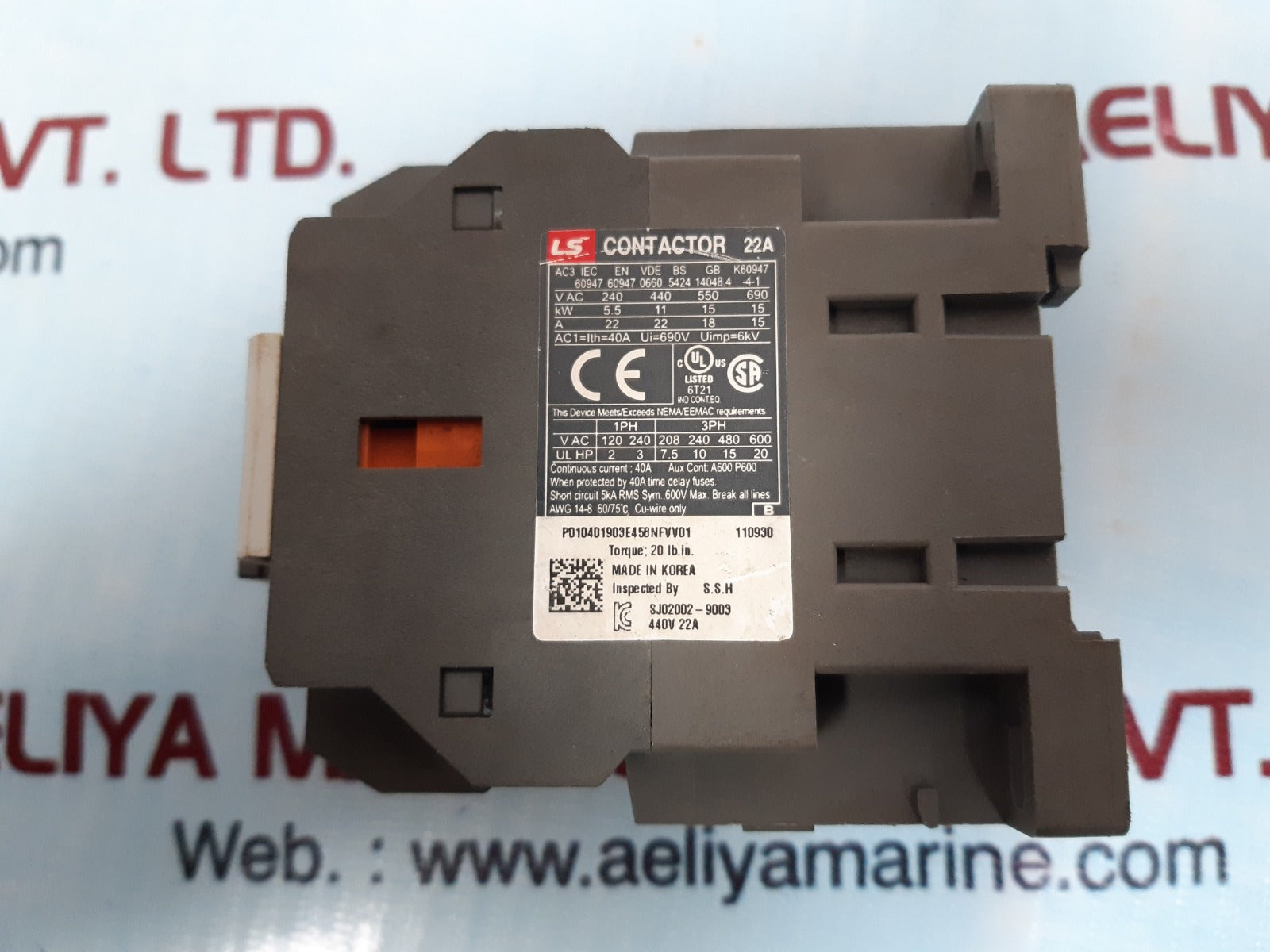 Ls mc-22b metasol contactor 200v 50hz /220v 60hz