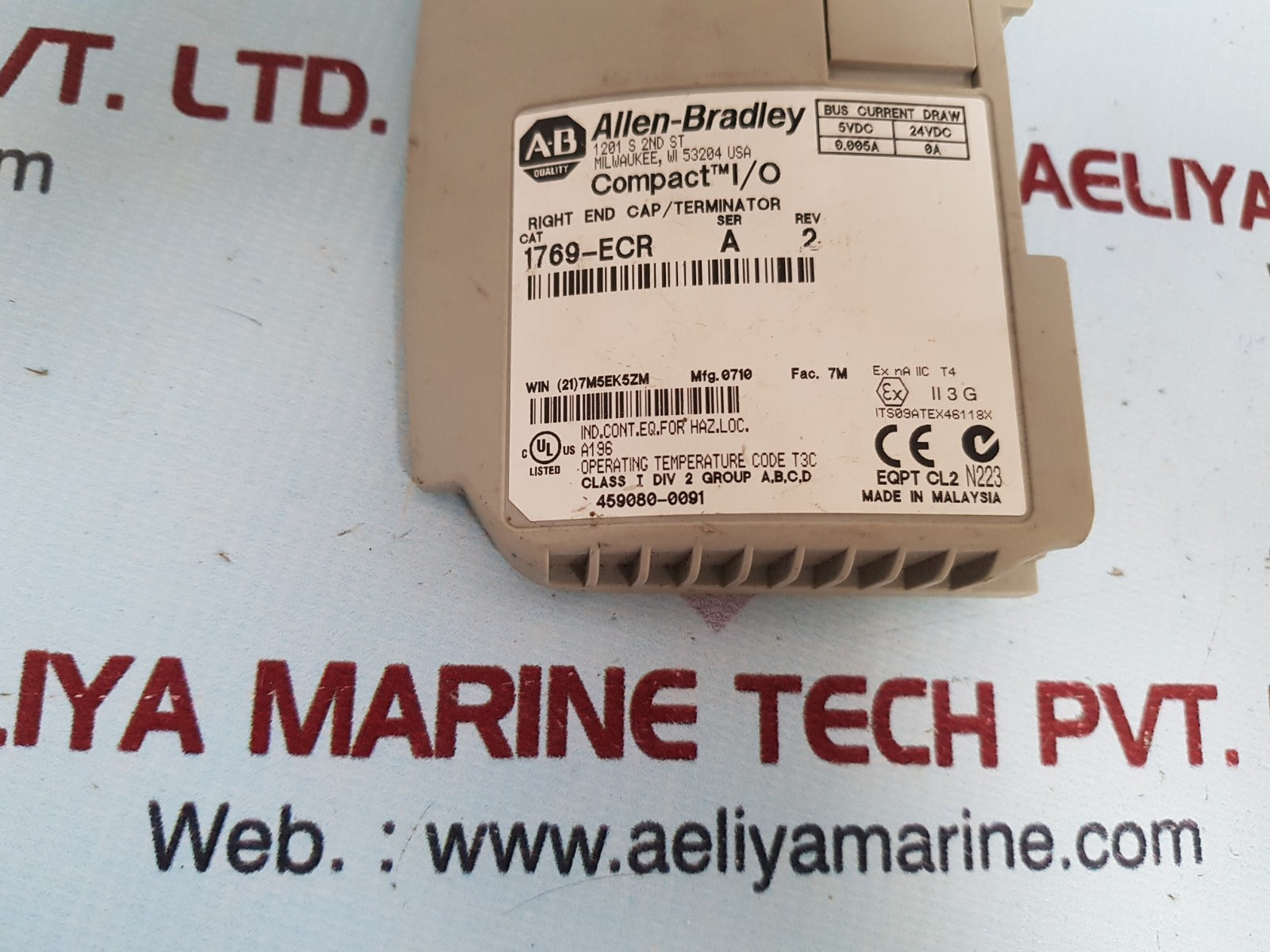 Allen-bradley 1769-ecr compact i/o right end cap/terminator ser A rev 2