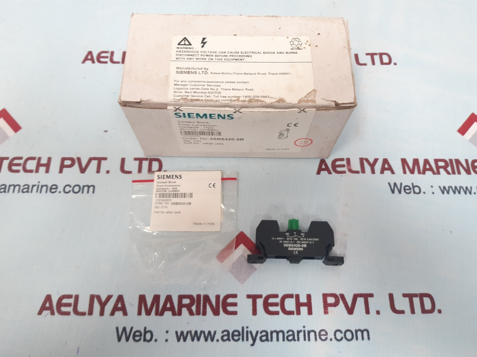 Set of 10x Siemens 3sb5420-0b Push Button Contact Block