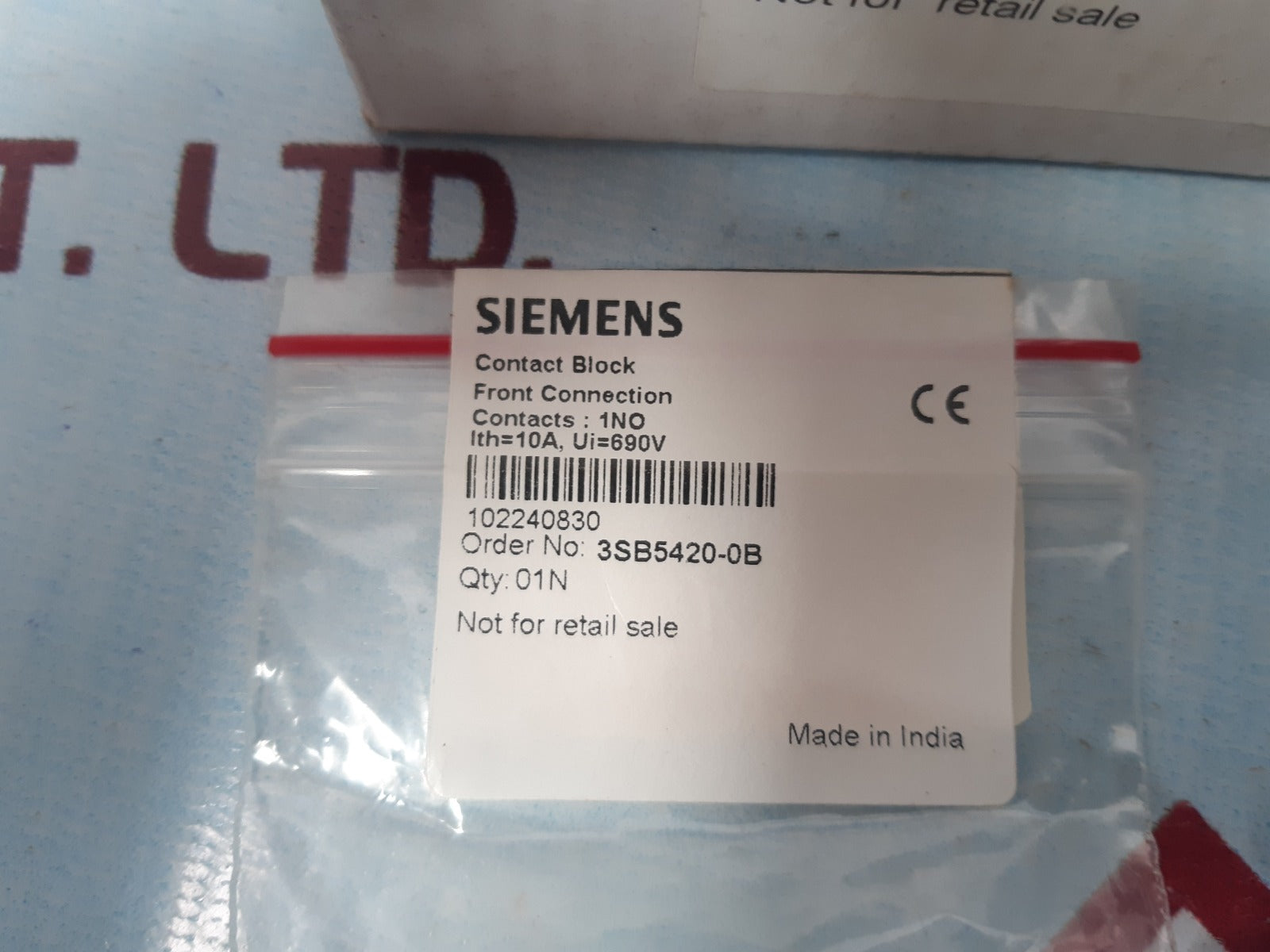 Set of 10x Siemens 3sb5420-0b Push Button Contact Block