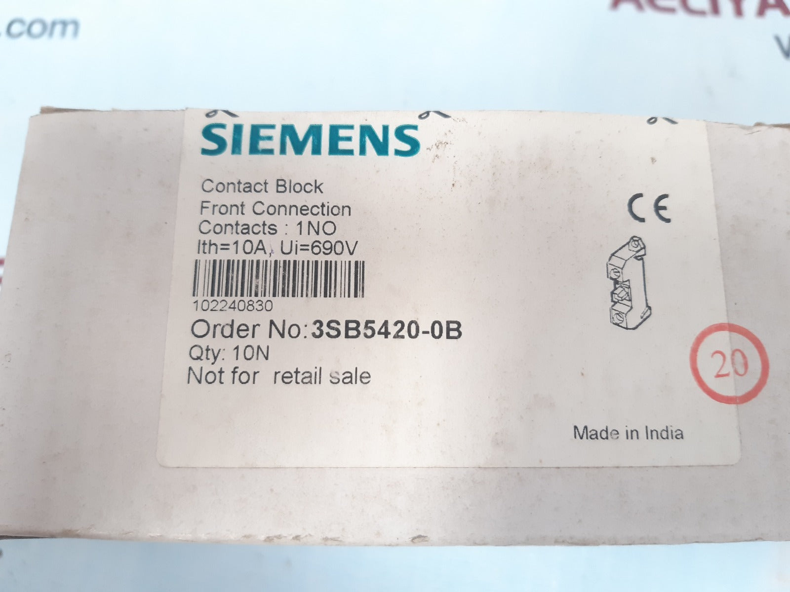 Set of 10x Siemens 3sb5420-0b Push Button Contact Block